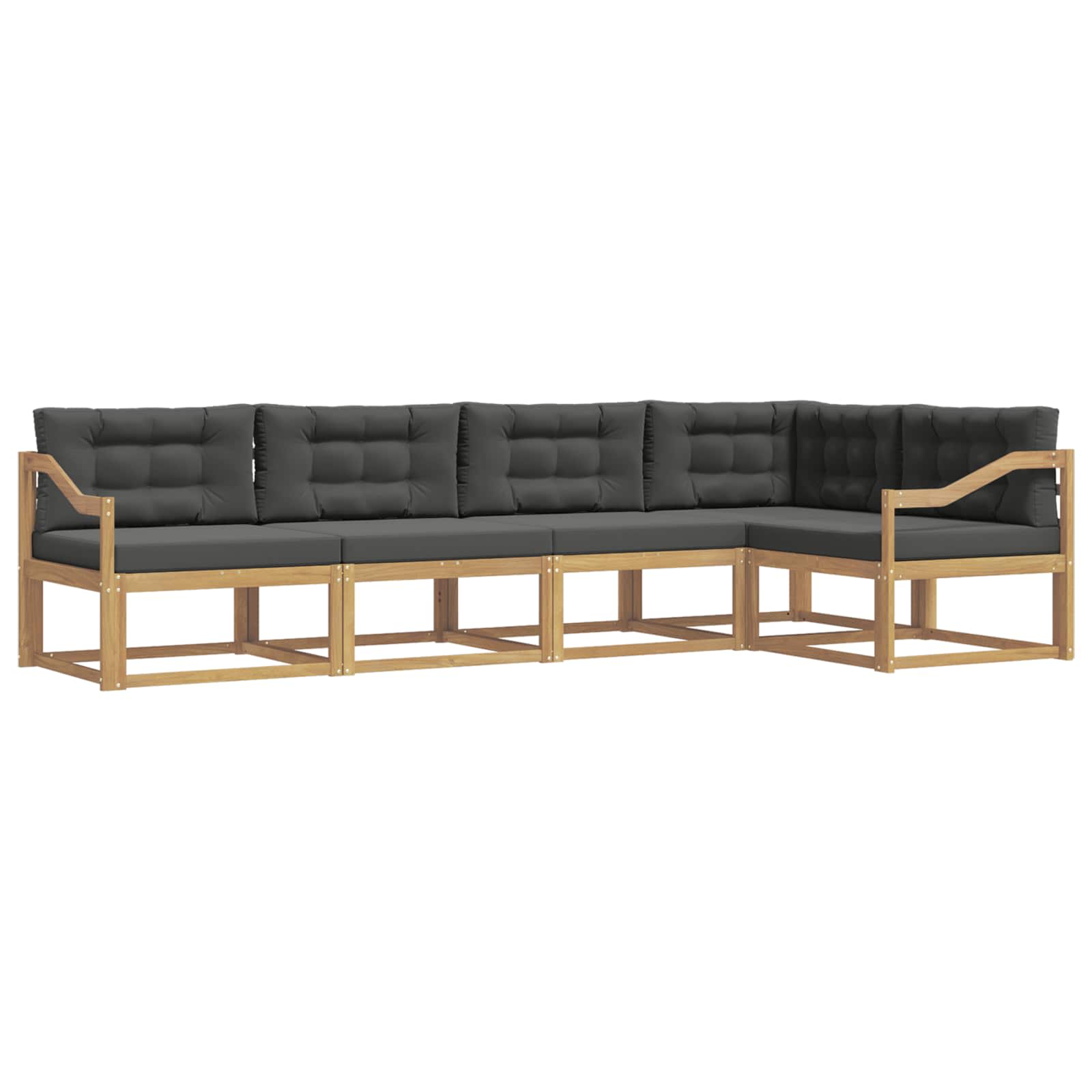 Buiten bankenset 4 pcs Wit en antracietkleurig Polyester is nu te koop bij PeponiXL, paradijselijk wonen!