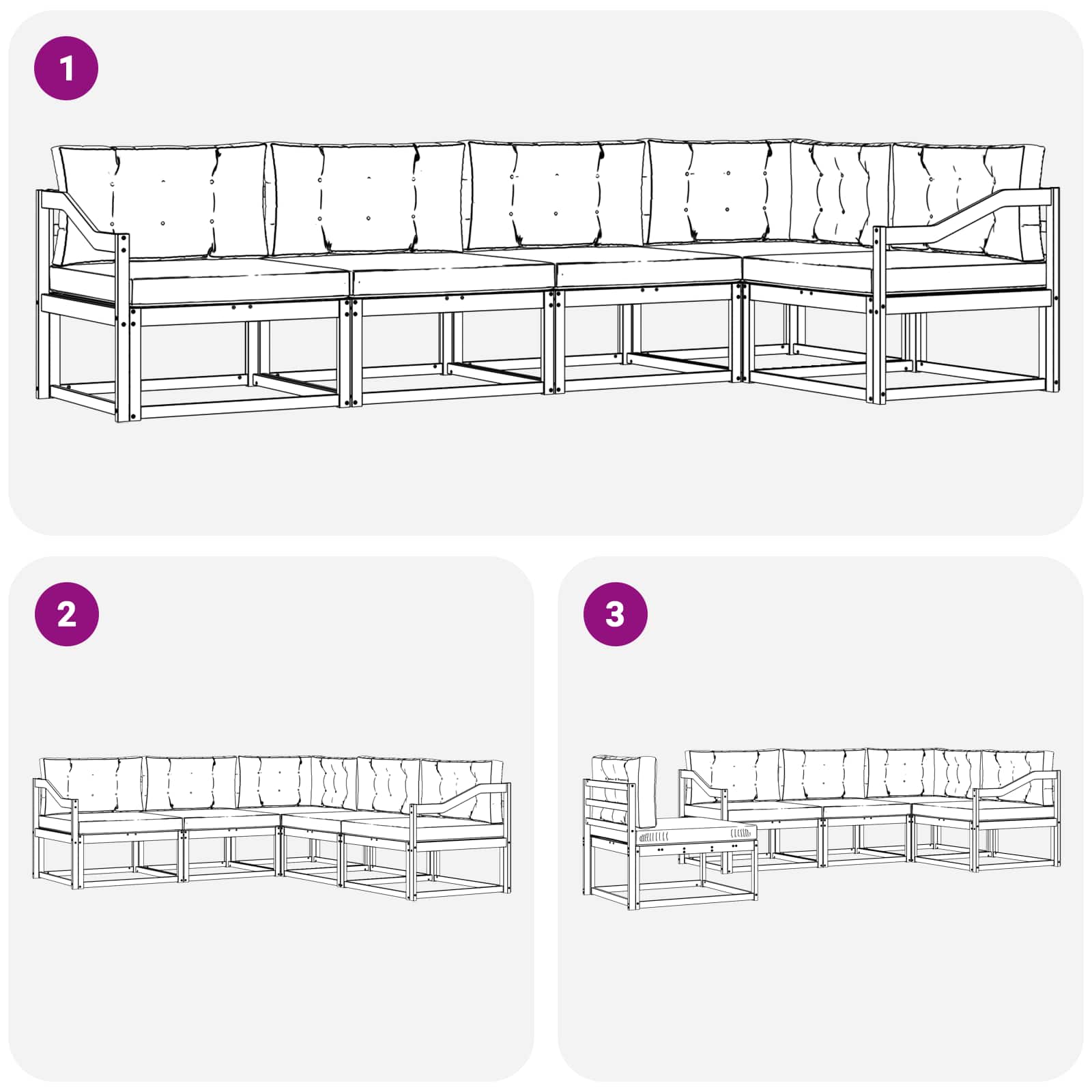 Buiten bankenset 4 pcs Wit en antracietkleurig Polyester is nu te koop bij PeponiXL, paradijselijk wonen!