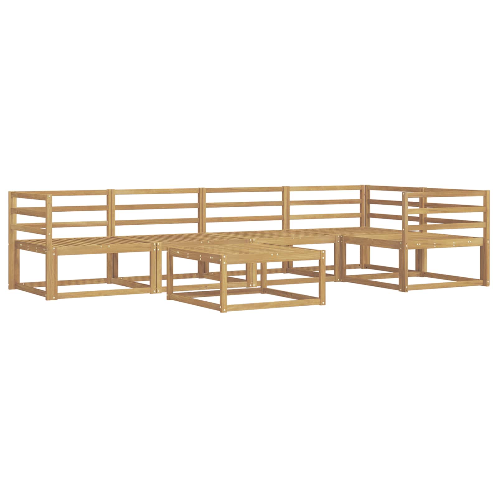 Buiten bankenset 6 pcs Wit 79 x 79 x 37 cm Massief Acaciahout is nu te koop bij PeponiXL, paradijselijk wonen!