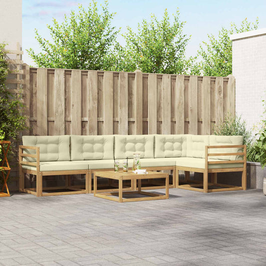 Buiten bankenset 6 pcs Wit en crèmekleurig 79 x 79 x 37 cm is nu te koop bij PeponiXL, paradijselijk wonen!