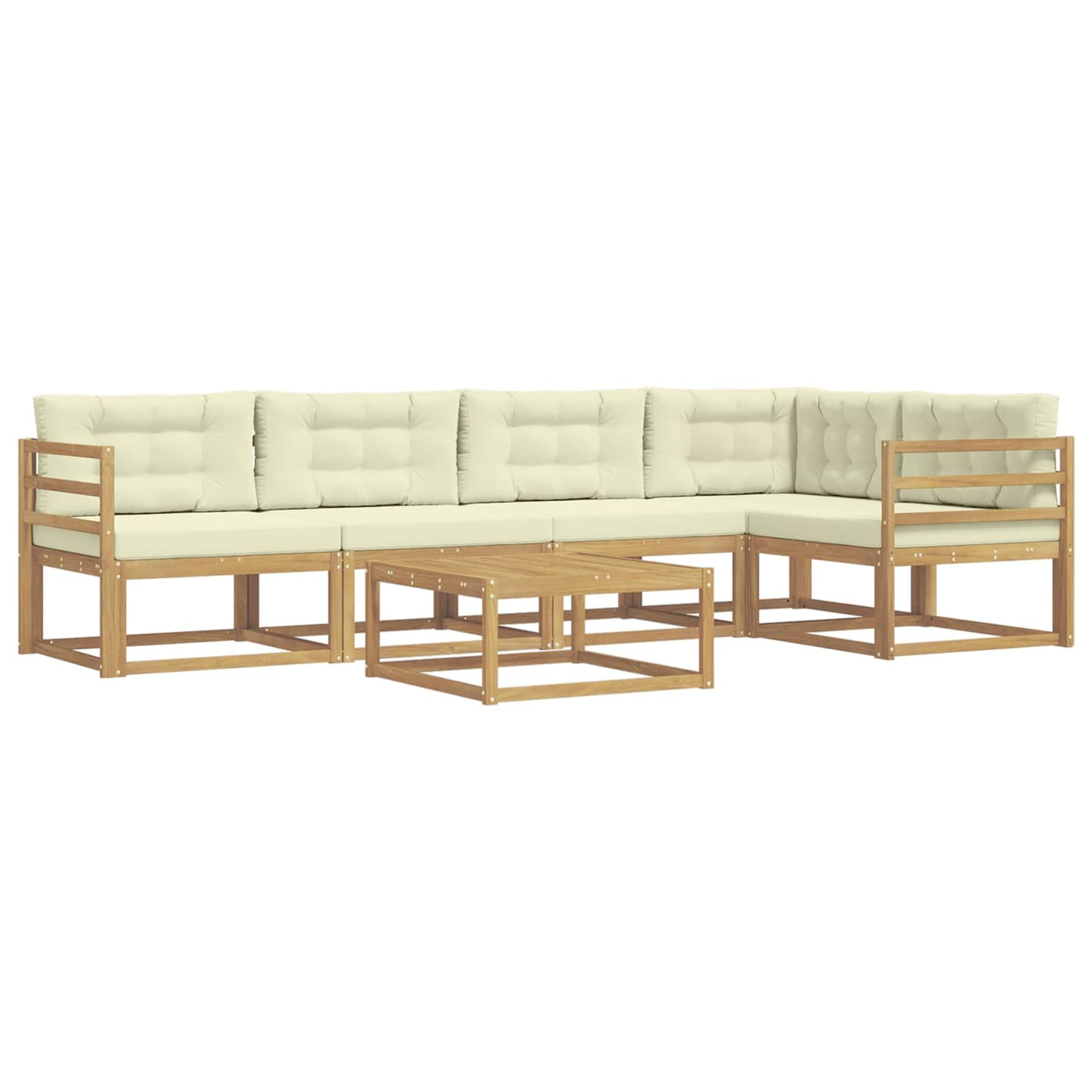 Buiten bankenset 6 pcs Wit en crèmekleurig 79 x 79 x 37 cm is nu te koop bij PeponiXL, paradijselijk wonen!