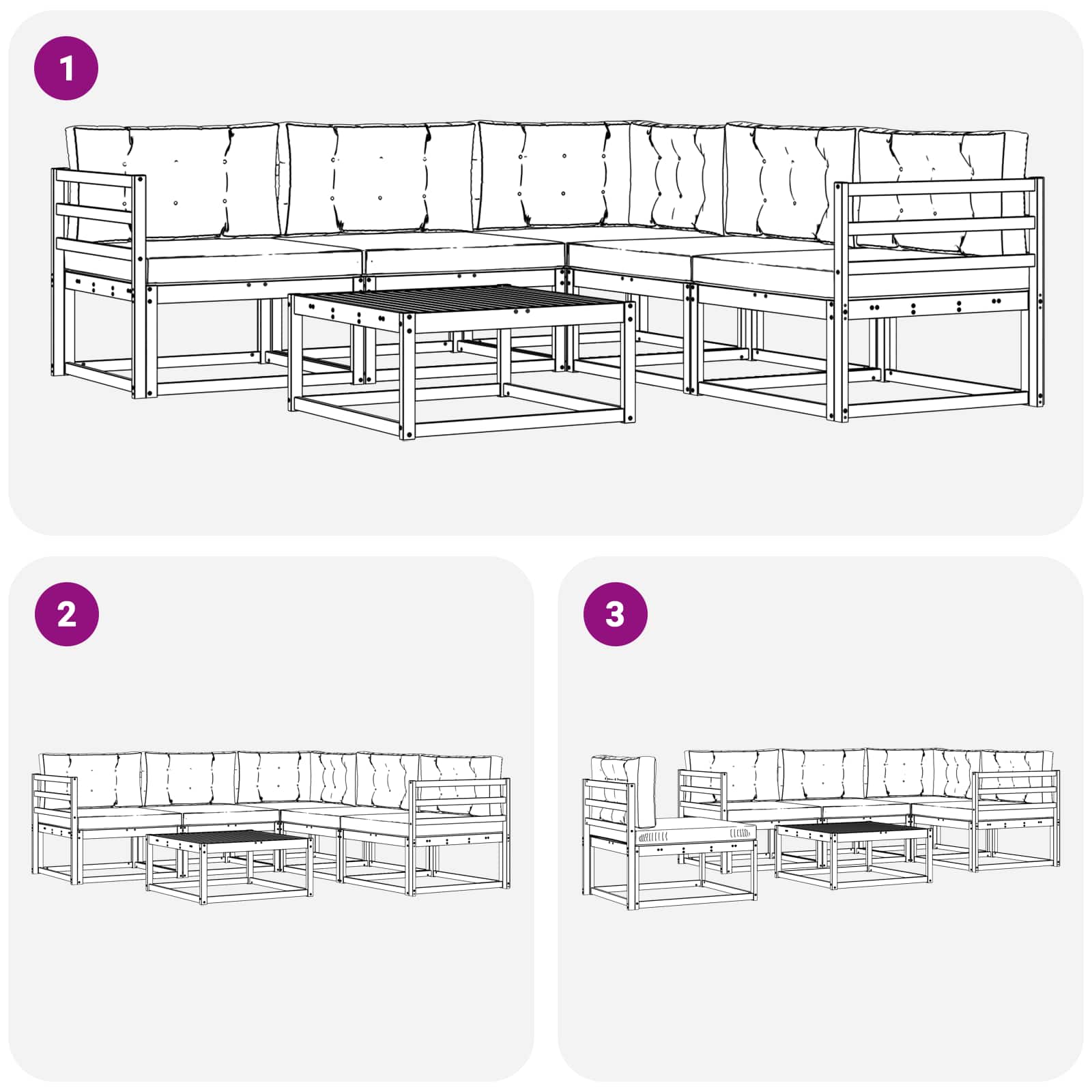 Buiten bankenset 6 pcs Wit en crèmekleurig 79 x 79 x 37 cm is nu te koop bij PeponiXL, paradijselijk wonen!
