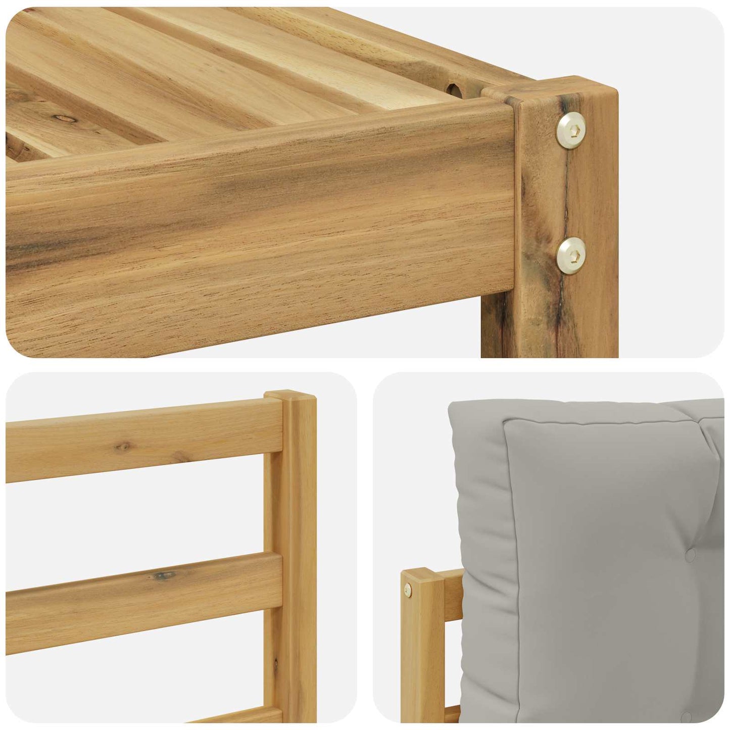 Buiten bankenset 6 pcs Wit en Lichtgrijs 79 x 79 x 37 cm is nu te koop bij PeponiXL, paradijselijk wonen!