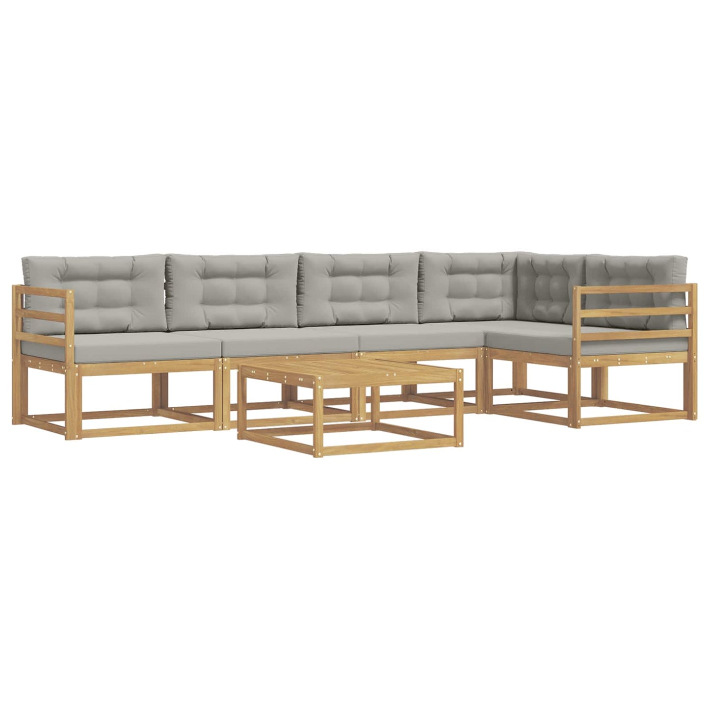 Buiten bankenset 6 pcs Wit en Lichtgrijs 79 x 79 x 37 cm is nu te koop bij PeponiXL, paradijselijk wonen!