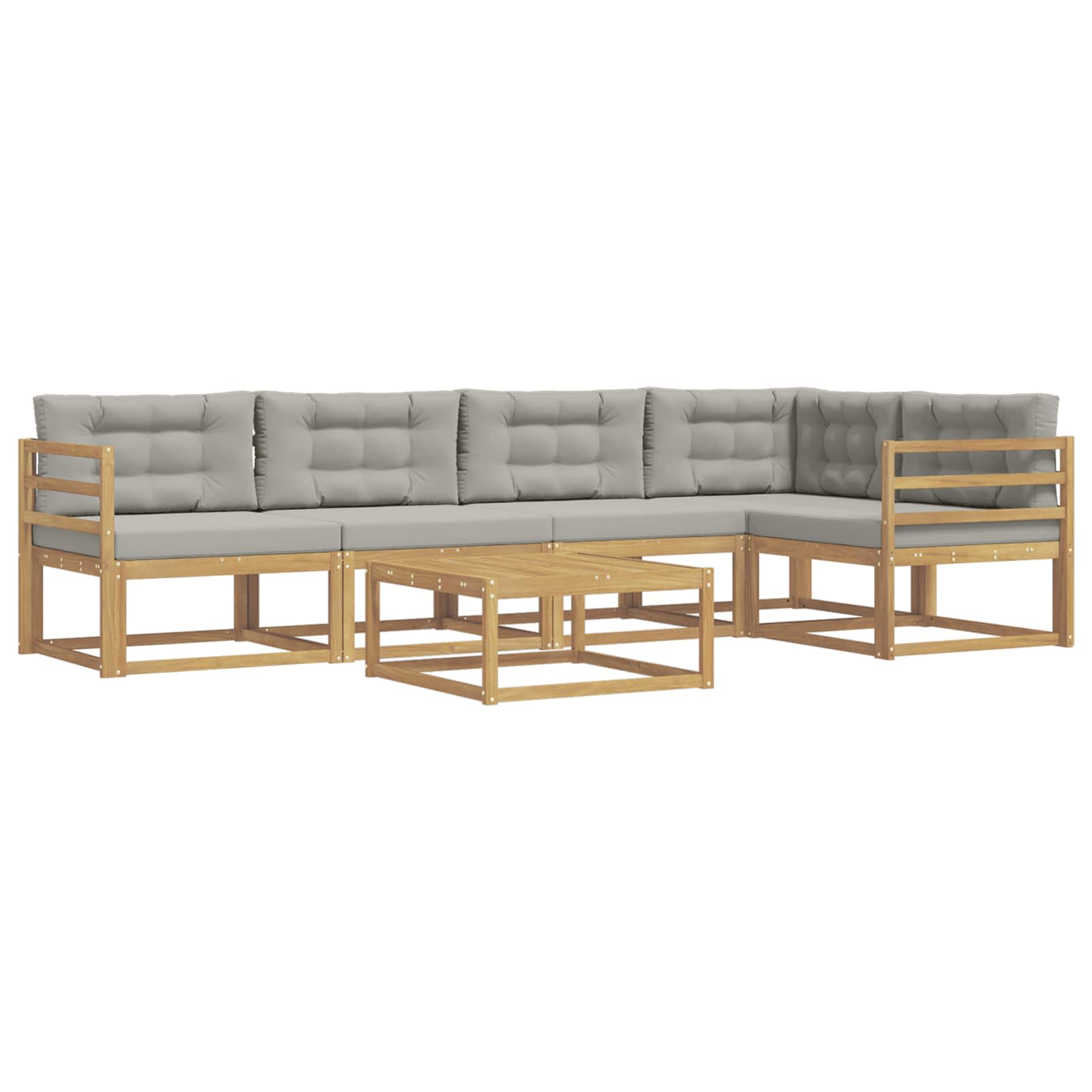 Buiten bankenset 6 pcs Wit en Lichtgrijs 79 x 79 x 37 cm is nu te koop bij PeponiXL, paradijselijk wonen!