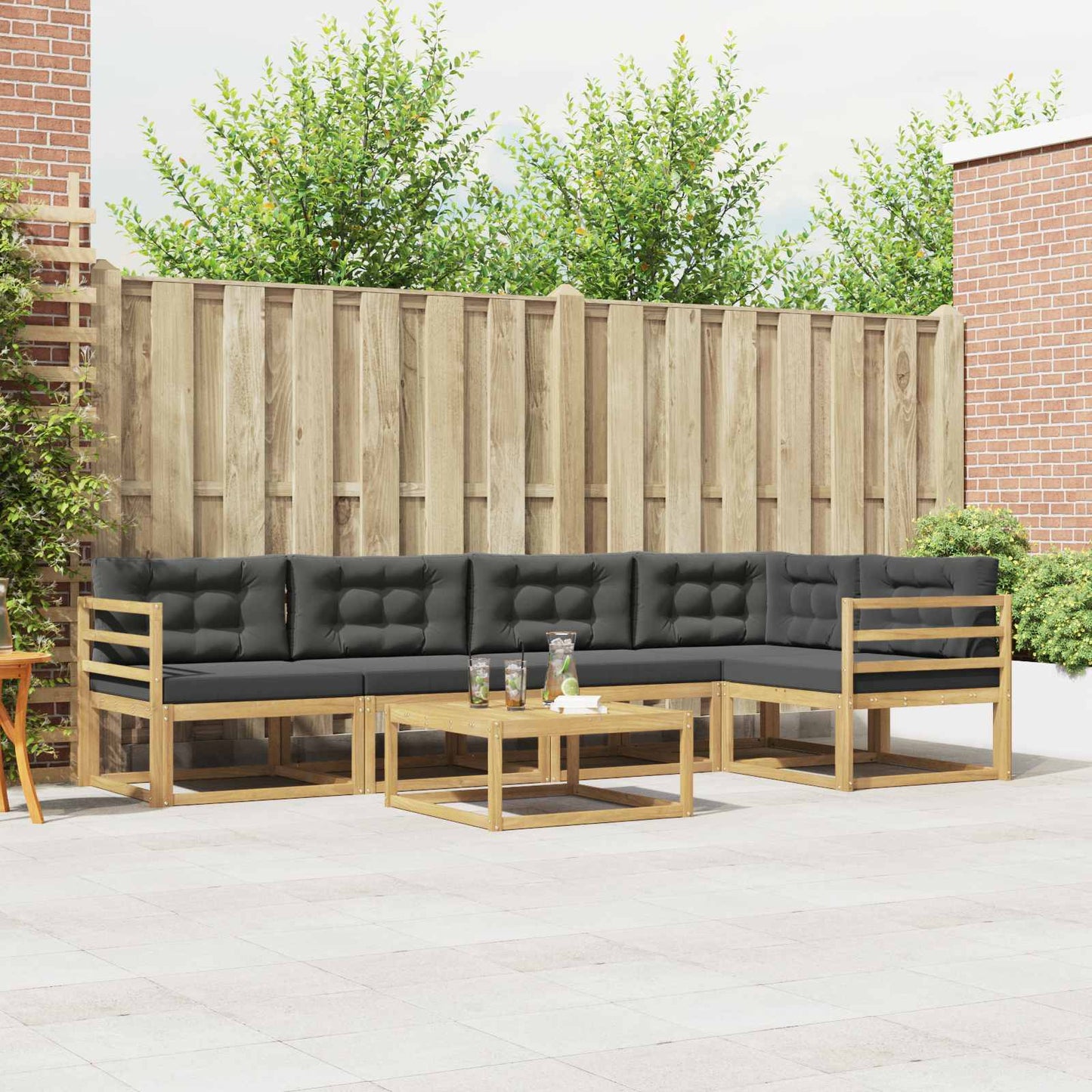 Buiten bankenset 6 pcs Wit en antracietkleurig 79 x 79 x 37 cm is nu te koop bij PeponiXL, paradijselijk wonen!
