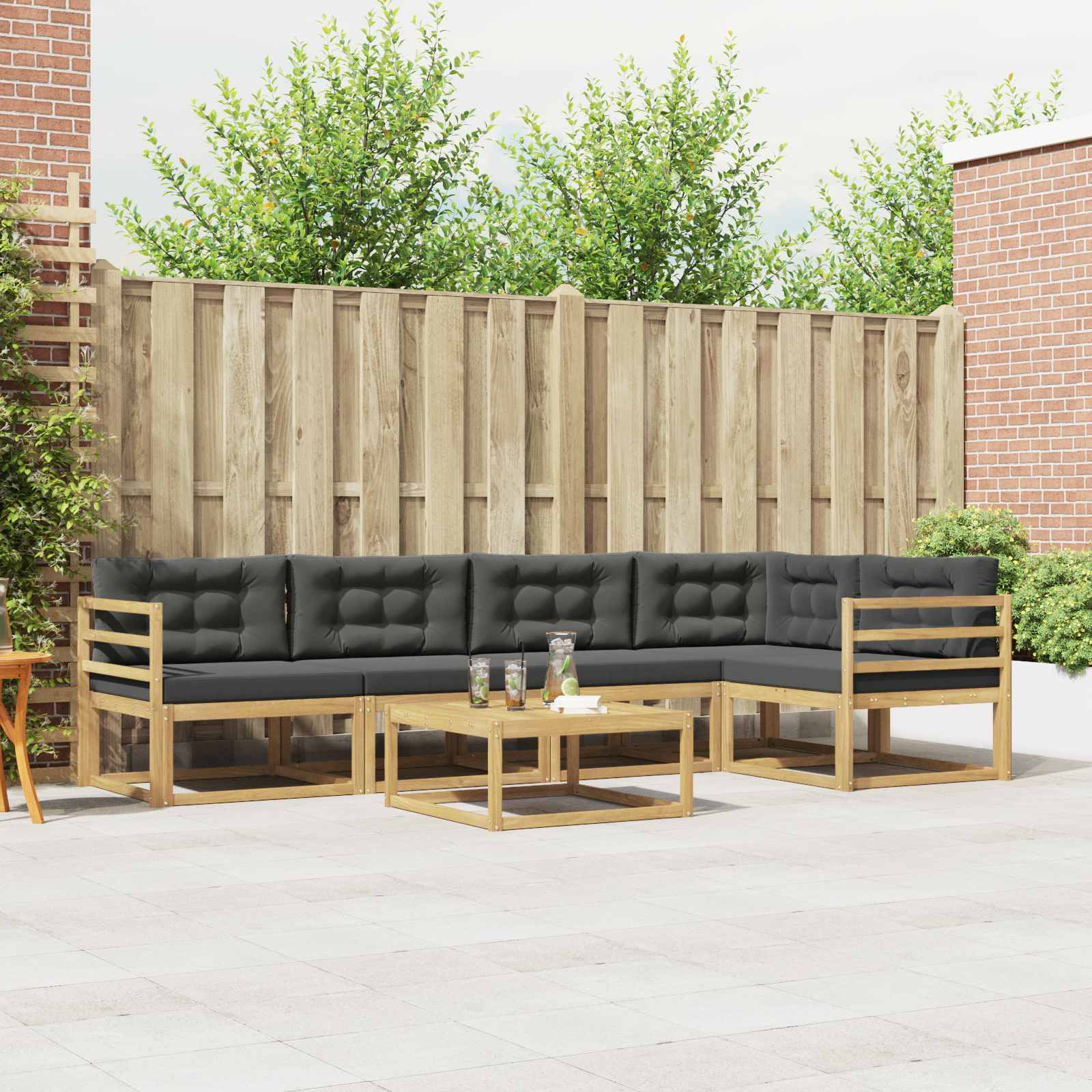 Buiten bankenset 6 pcs Wit en antracietkleurig 79 x 79 x 37 cm is nu te koop bij PeponiXL, paradijselijk wonen!