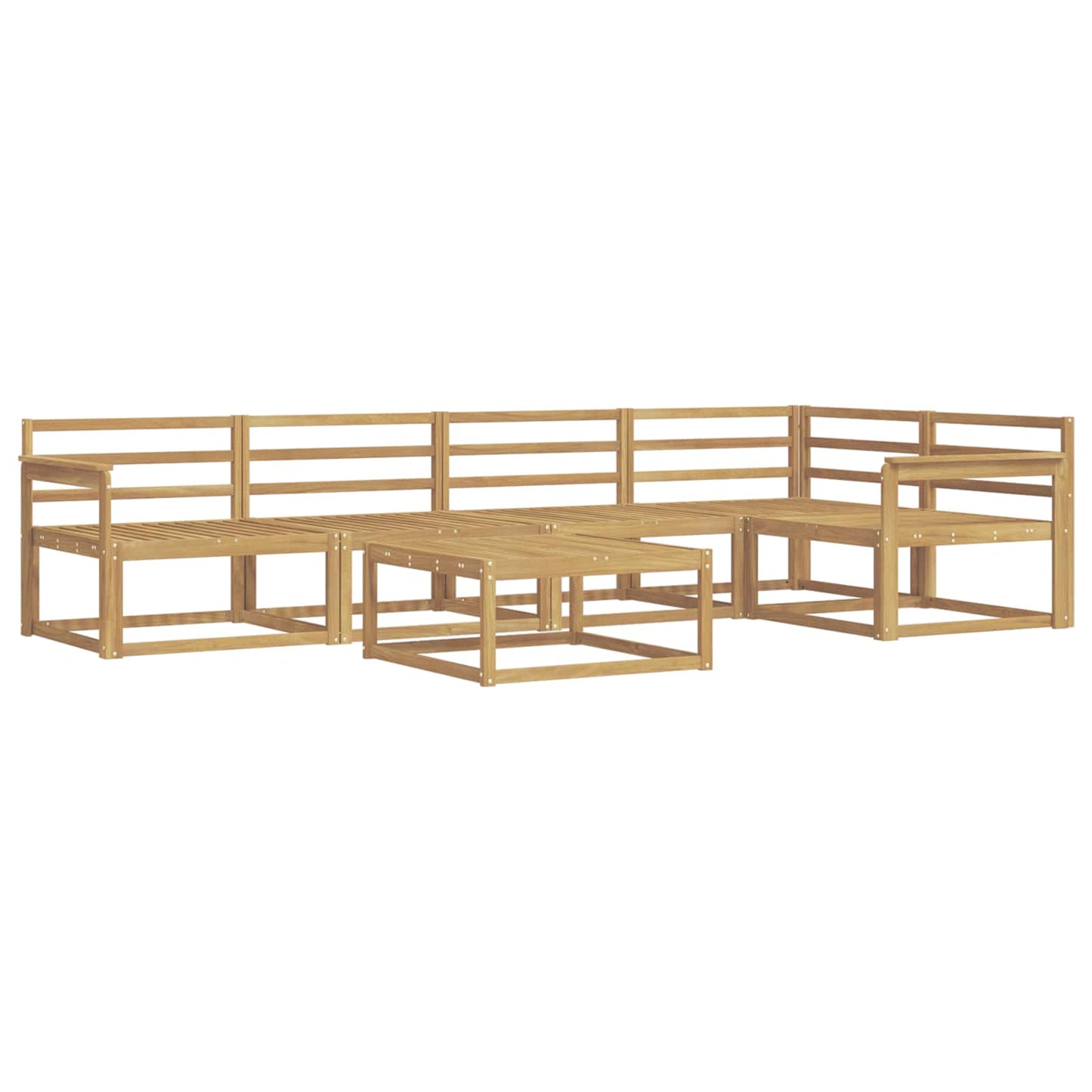 Buiten bankenset 6 pcs Wit 79 x 79 x 37 cm Massief Acaciahout is nu te koop bij PeponiXL, paradijselijk wonen!