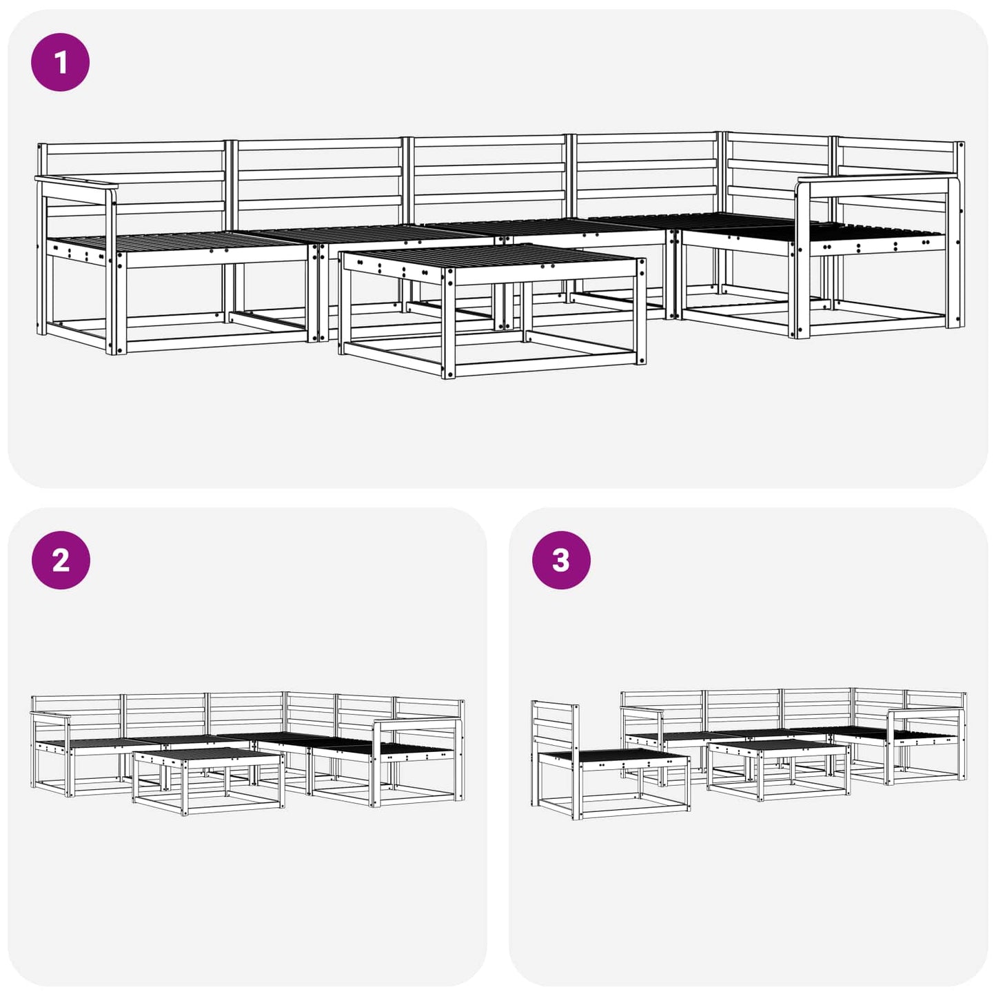 Buiten bankenset 6 pcs Wit 79 x 79 x 37 cm Massief Acaciahout is nu te koop bij PeponiXL, paradijselijk wonen!