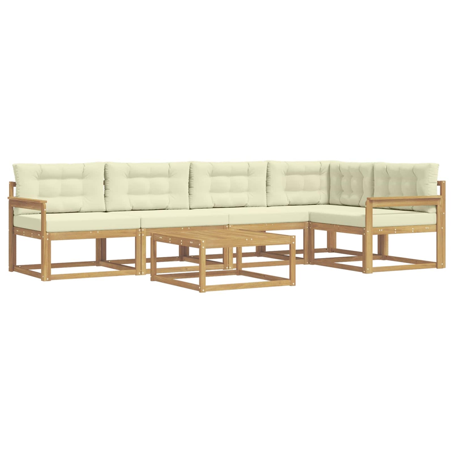 Buiten bankenset 6 pcs Wit en crèmekleurig 79 x 79 x 37 cm is nu te koop bij PeponiXL, paradijselijk wonen!