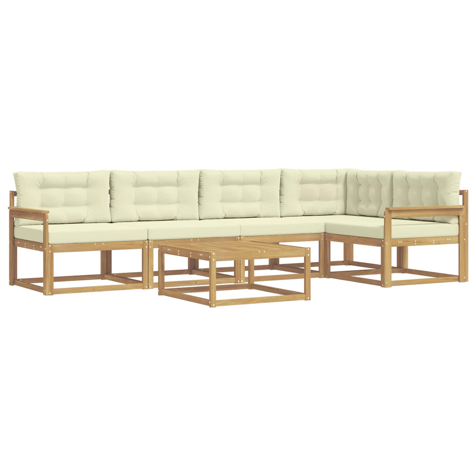 Buiten bankenset 6 pcs Wit en crèmekleurig 79 x 79 x 37 cm is nu te koop bij PeponiXL, paradijselijk wonen!