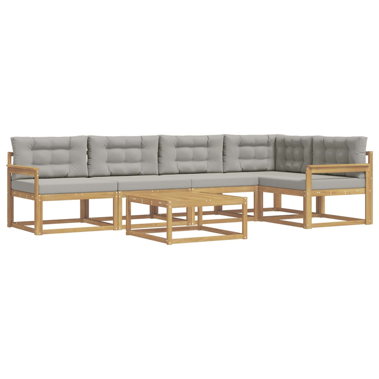 Buiten bankenset 6 pcs Wit en Lichtgrijs 79 x 79 x 37 cm is nu te koop bij PeponiXL, paradijselijk wonen!