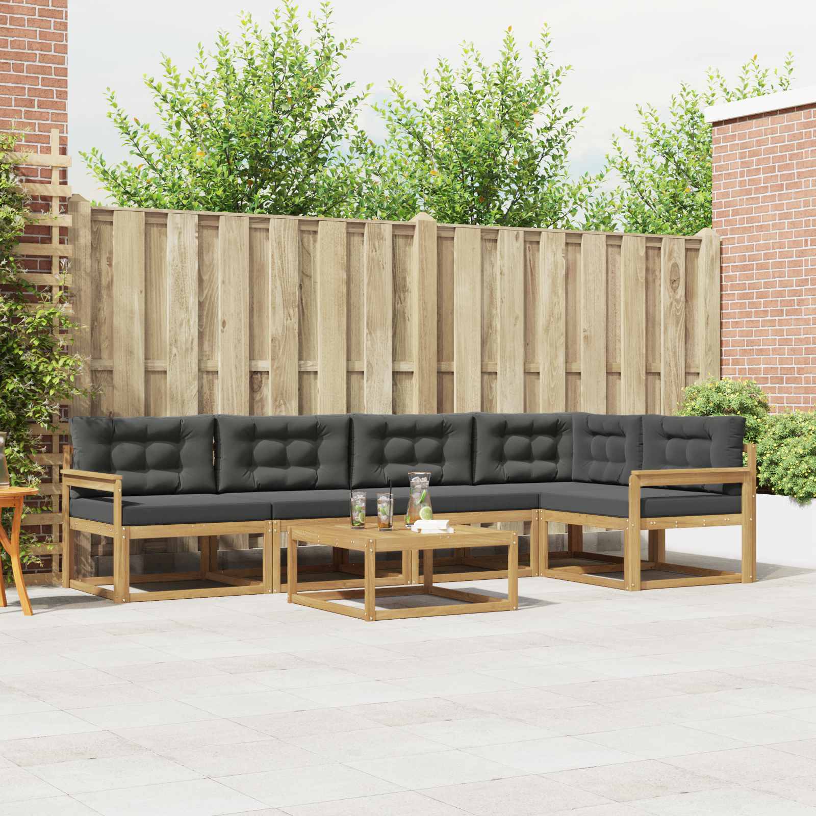 Buiten bankenset 6 pcs Wit en antracietkleurig 79 x 79 x 37 cm is nu te koop bij PeponiXL, paradijselijk wonen!