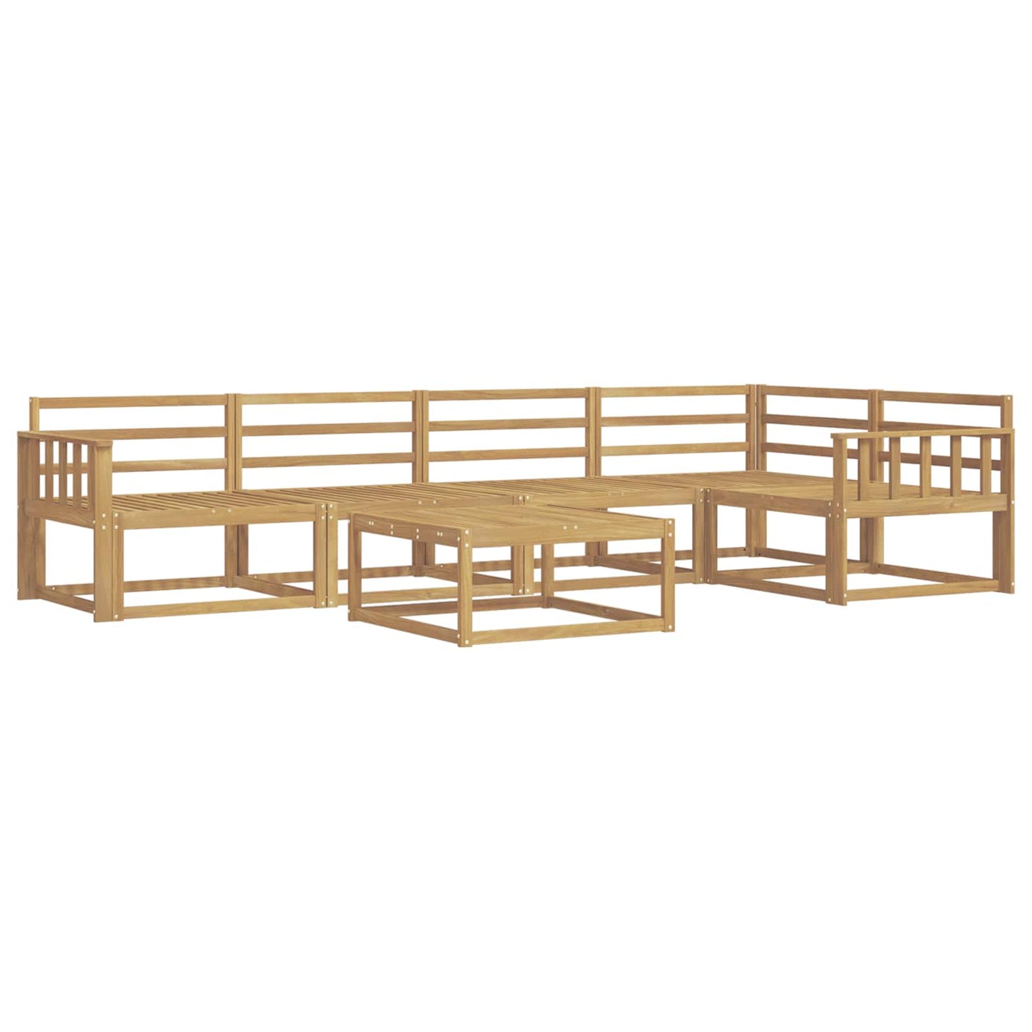 Buiten bankenset 6 pcs Wit 79 x 79 x 37 cm Massief Acaciahout is nu te koop bij PeponiXL, paradijselijk wonen!