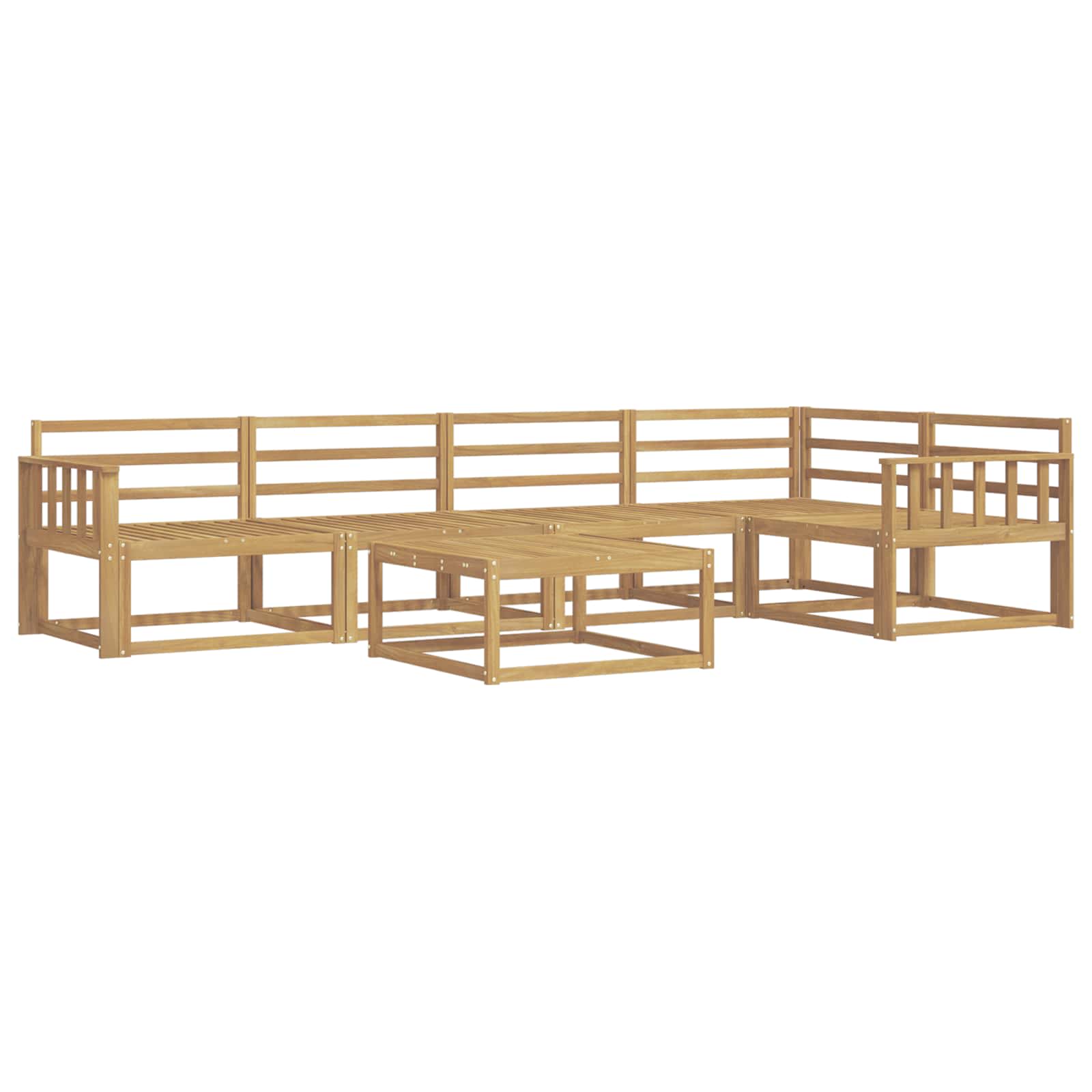 Buiten bankenset 6 pcs Wit 79 x 79 x 37 cm Massief Acaciahout is nu te koop bij PeponiXL, paradijselijk wonen!