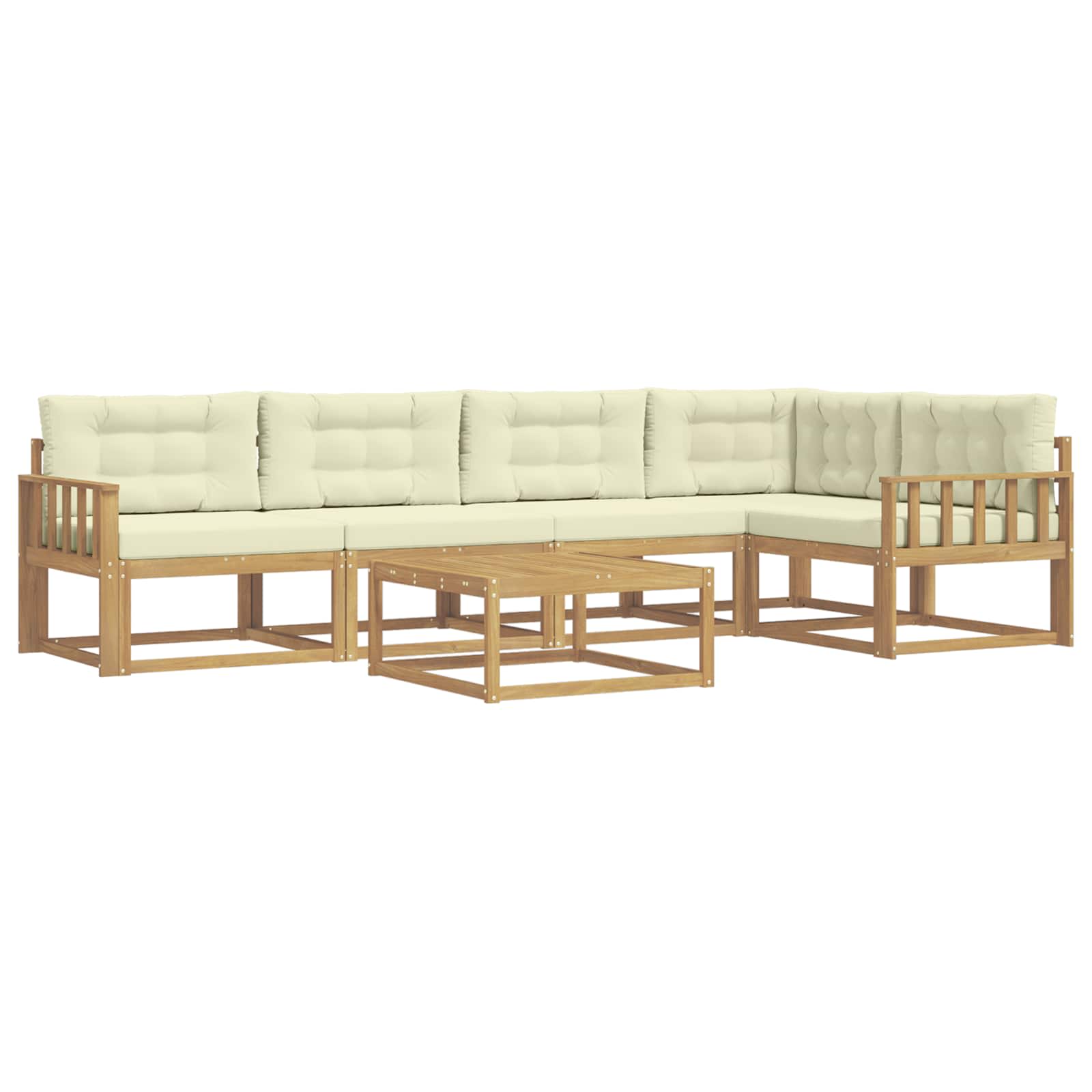Buiten bankenset 6 pcs Wit en crèmekleurig 79 x 79 x 37 cm is nu te koop bij PeponiXL, paradijselijk wonen!