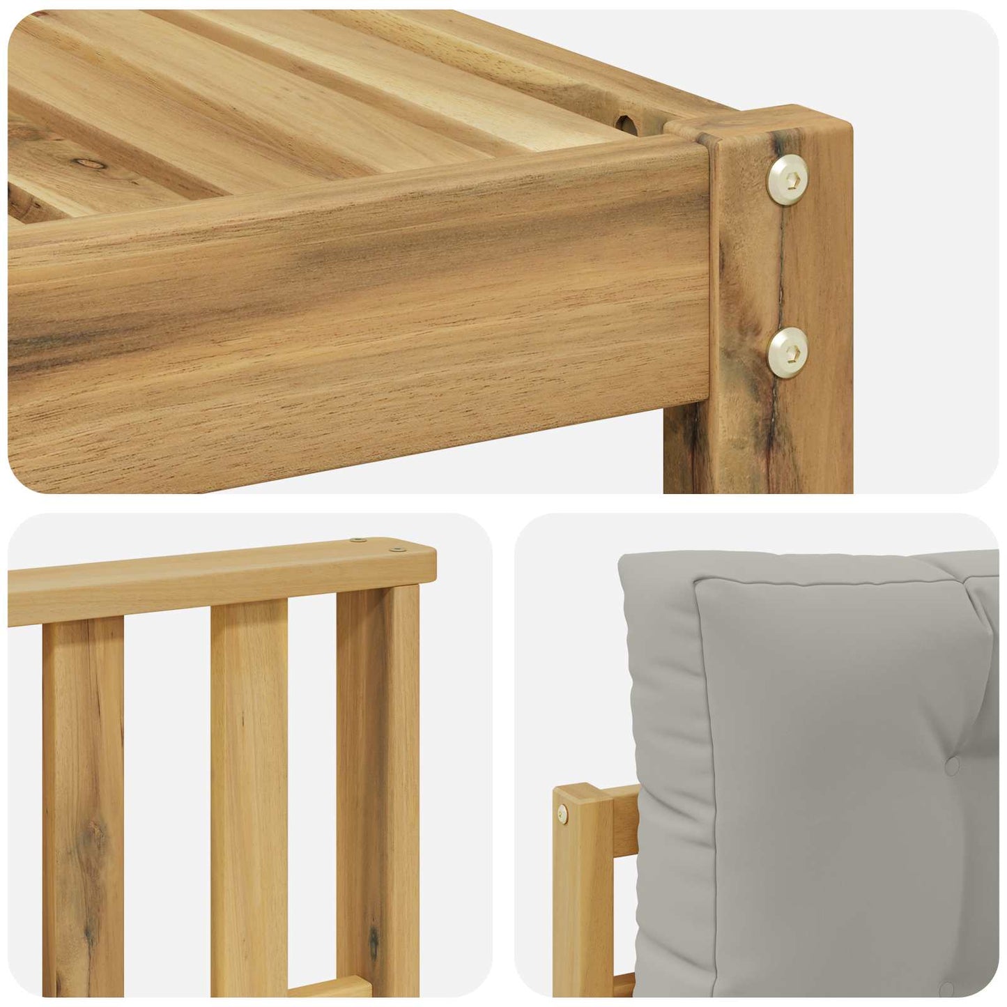 Buiten bankenset 6 pcs Wit en Lichtgrijs 79 x 79 x 37 cm is nu te koop bij PeponiXL, paradijselijk wonen!