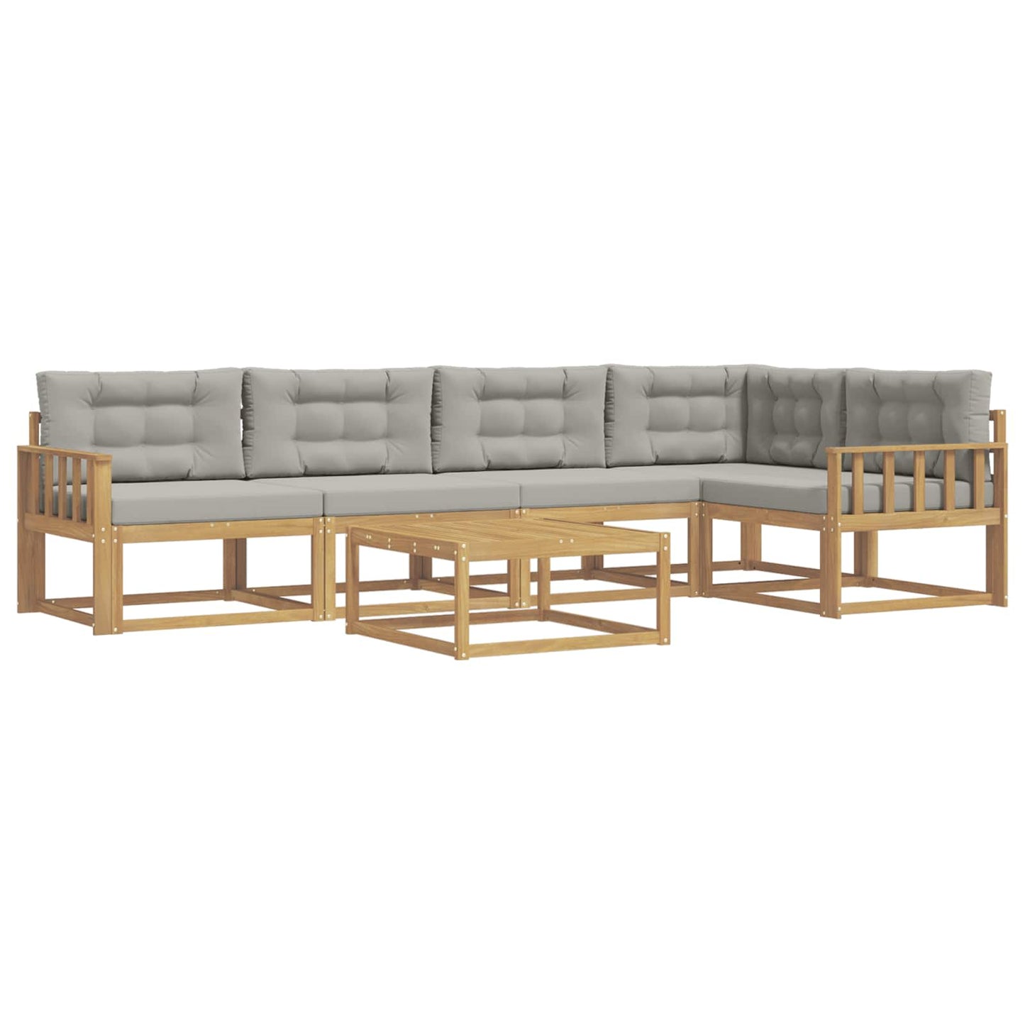 Buiten bankenset 6 pcs Wit en Lichtgrijs 79 x 79 x 37 cm is nu te koop bij PeponiXL, paradijselijk wonen!