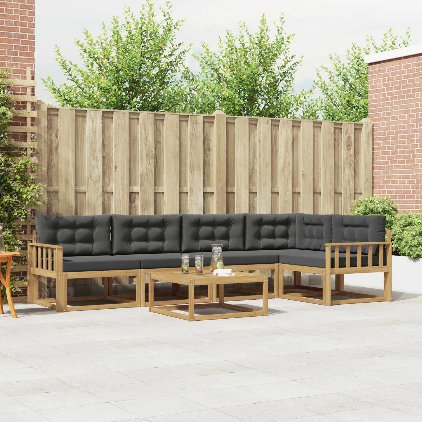 Buiten bankenset 6 pcs Wit en antracietkleurig 79 x 79 x 37 cm is nu te koop bij PeponiXL, paradijselijk wonen!