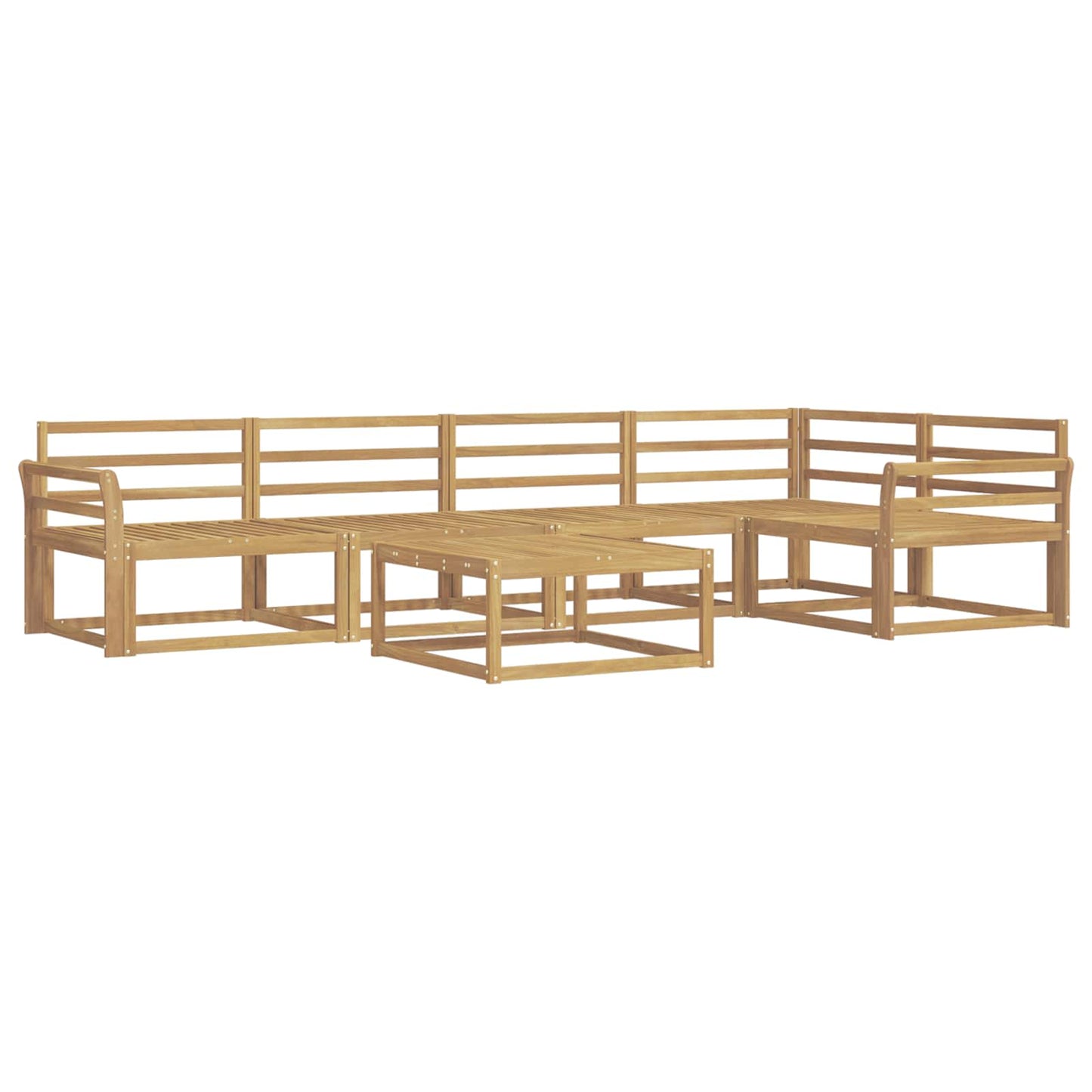 Buiten bankenset 6 pcs Wit 79 x 79 x 37 cm Massief Acaciahout is nu te koop bij PeponiXL, paradijselijk wonen!