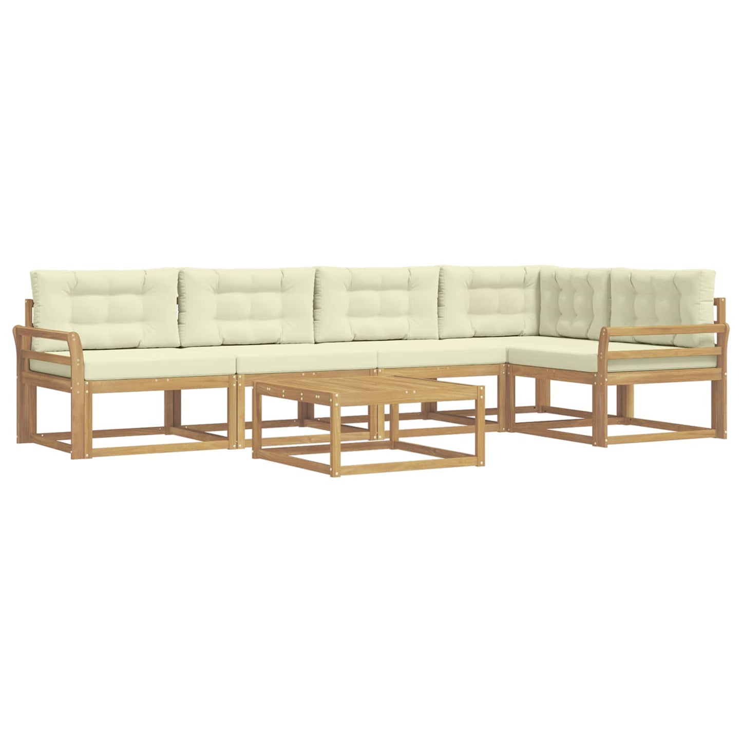 Buiten bankenset 6 pcs Wit en crèmekleurig 79 x 79 x 37 cm is nu te koop bij PeponiXL, paradijselijk wonen!