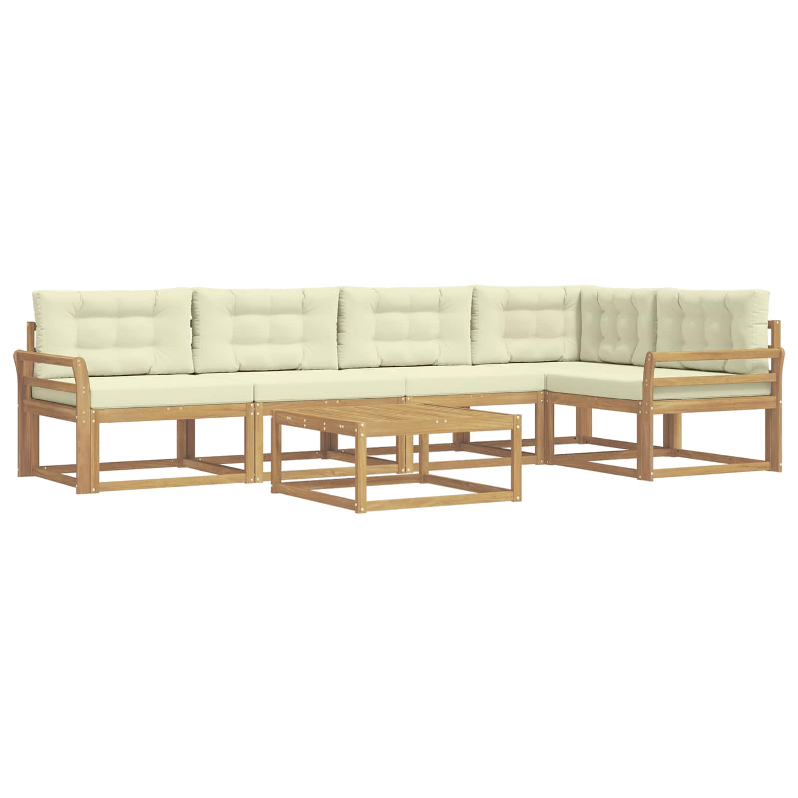 Buiten bankenset 6 pcs Wit en crèmekleurig 79 x 79 x 37 cm is nu te koop bij PeponiXL, paradijselijk wonen!