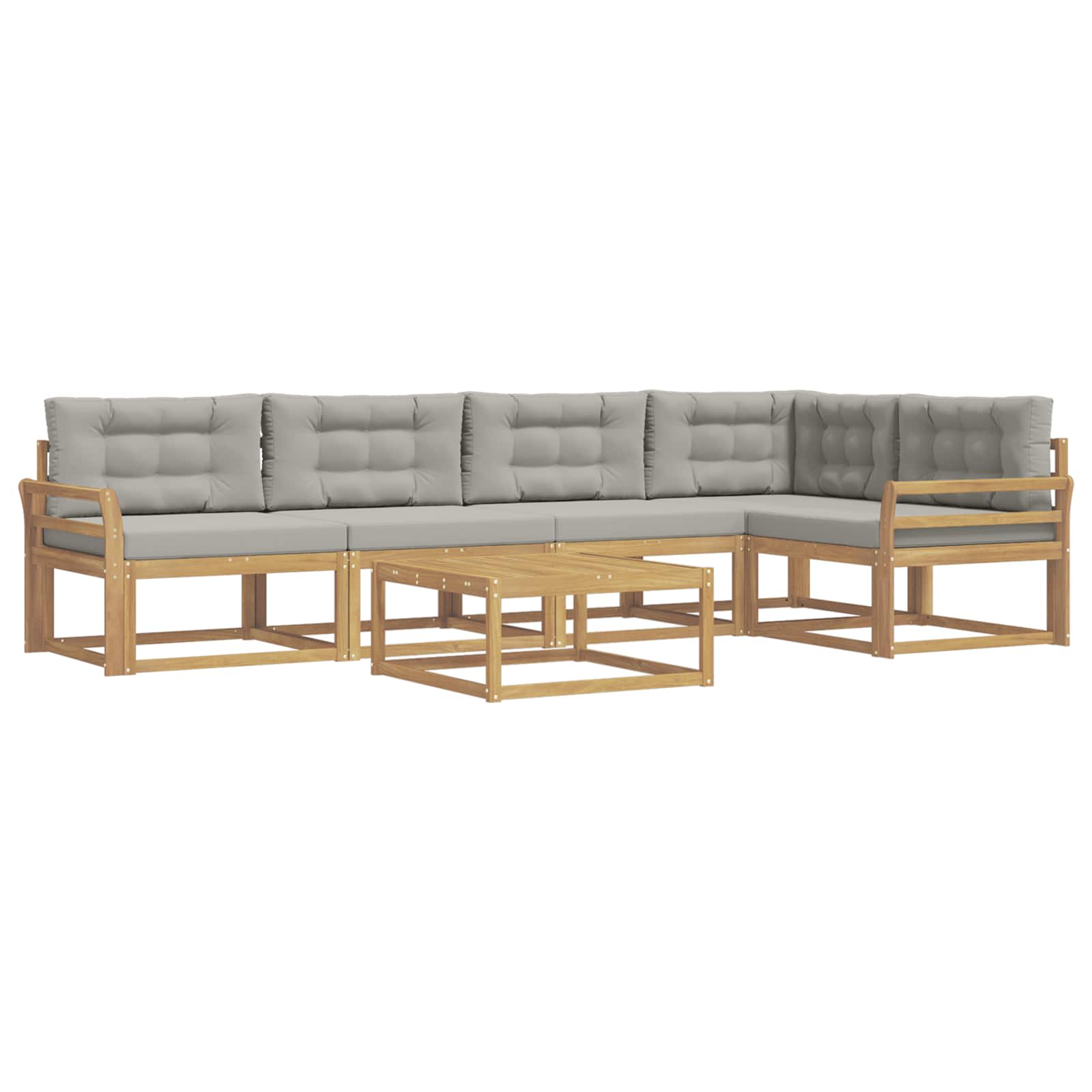 Buiten bankenset 6 pcs Wit en Lichtgrijs 79 x 79 x 37 cm is nu te koop bij PeponiXL, paradijselijk wonen!