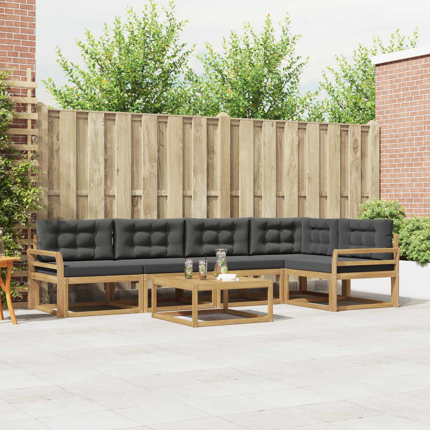 Buiten bankenset 6 pcs Wit en antracietkleurig 79 x 79 x 37 cm is nu te koop bij PeponiXL, paradijselijk wonen!