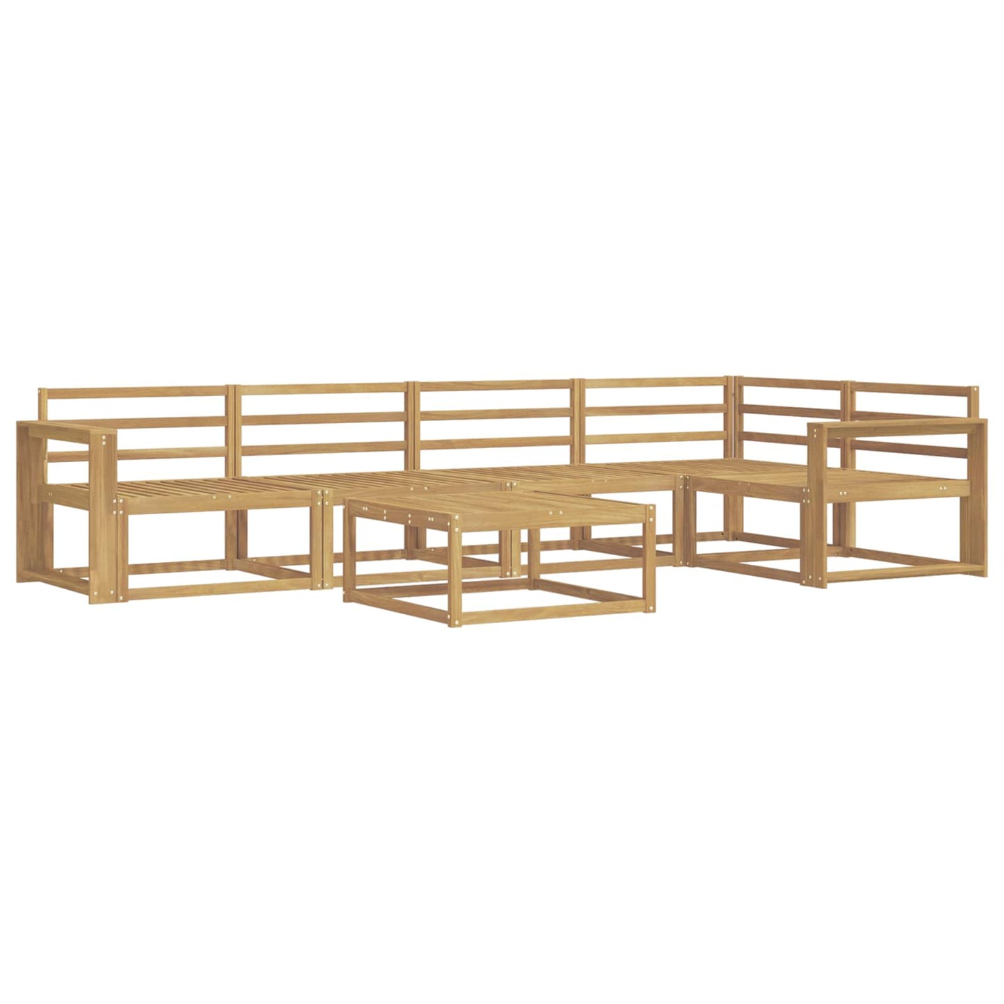 Buiten bankenset 6 pcs Wit 79 x 79 x 37 cm Massief Acaciahout is nu te koop bij PeponiXL, paradijselijk wonen!