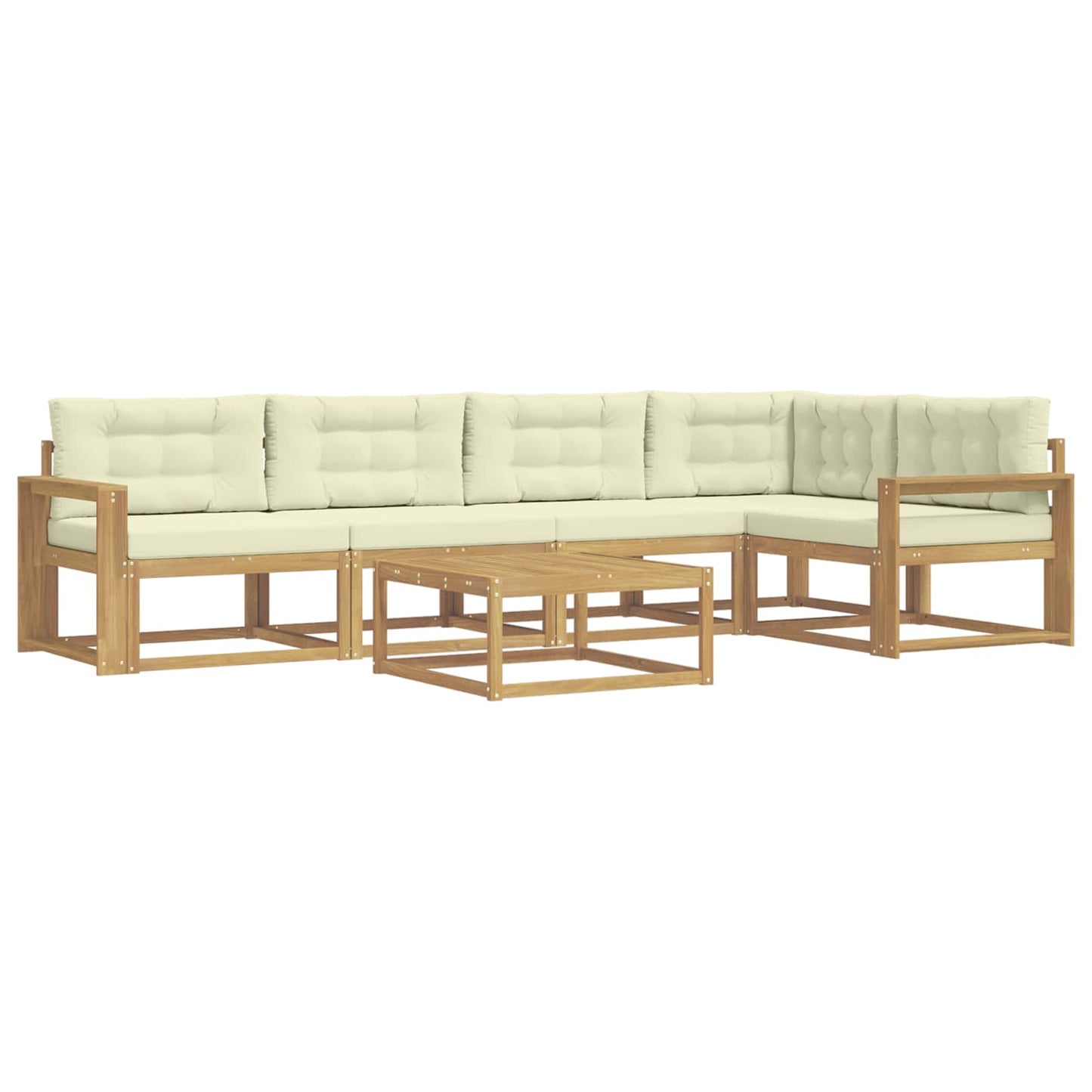 Buiten bankenset 6 pcs Wit en crèmekleurig 79 x 79 x 37 cm is nu te koop bij PeponiXL, paradijselijk wonen!