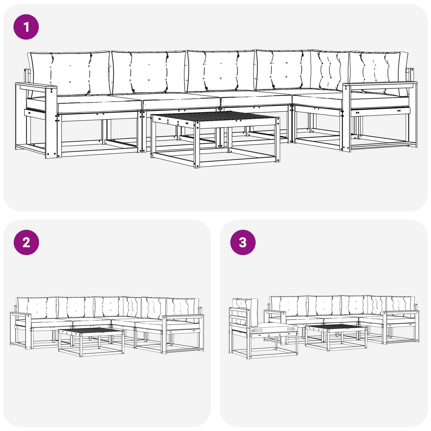 Buiten bankenset 6 pcs Wit en crèmekleurig 79 x 79 x 37 cm is nu te koop bij PeponiXL, paradijselijk wonen!