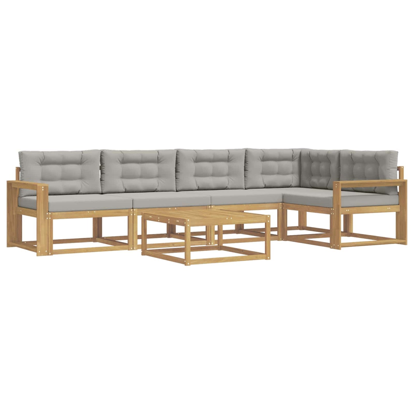 Buiten bankenset 6 pcs Wit en Lichtgrijs 79 x 79 x 37 cm is nu te koop bij PeponiXL, paradijselijk wonen!