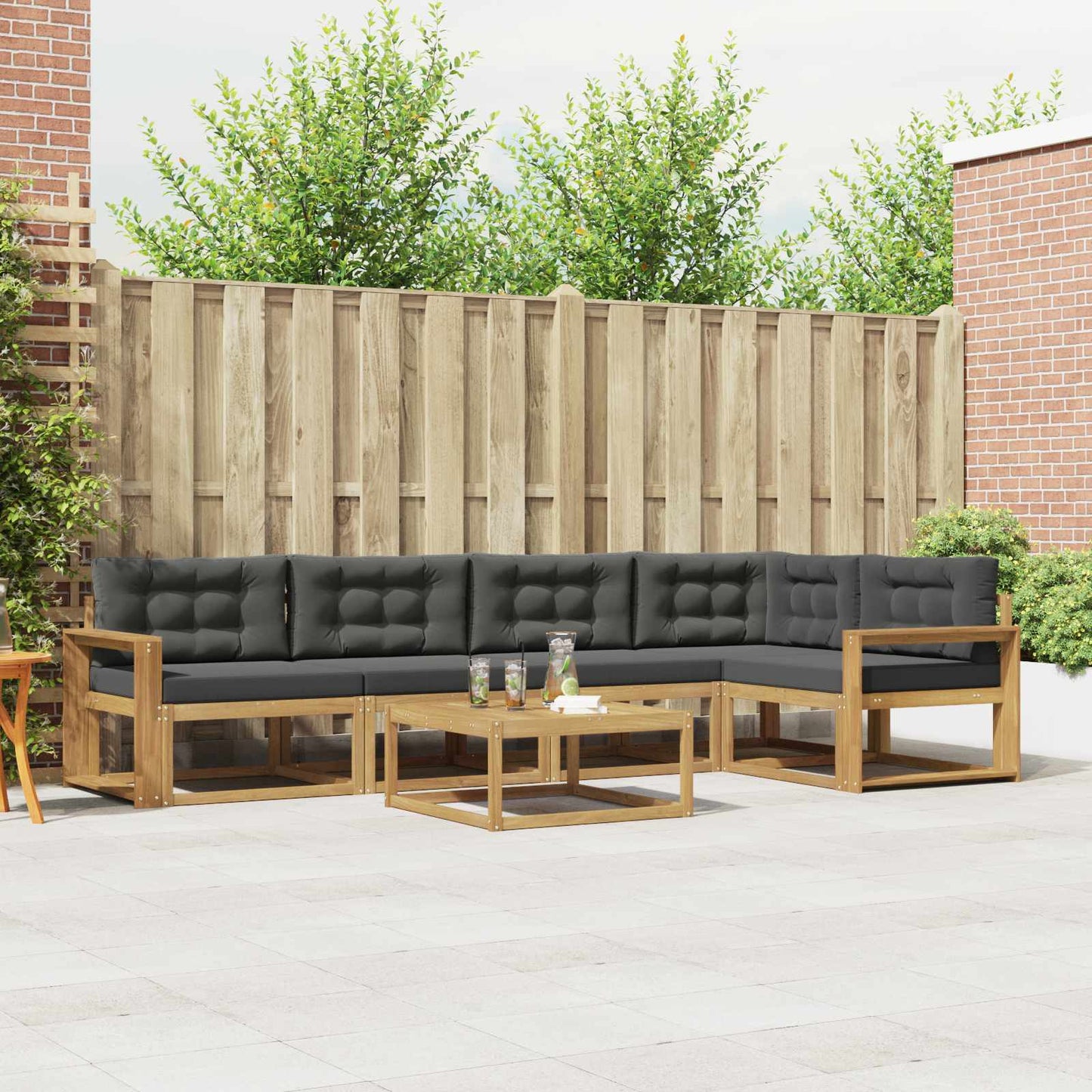 Buiten bankenset 6 pcs Wit en antracietkleurig 79 x 79 x 37 cm is nu te koop bij PeponiXL, paradijselijk wonen!