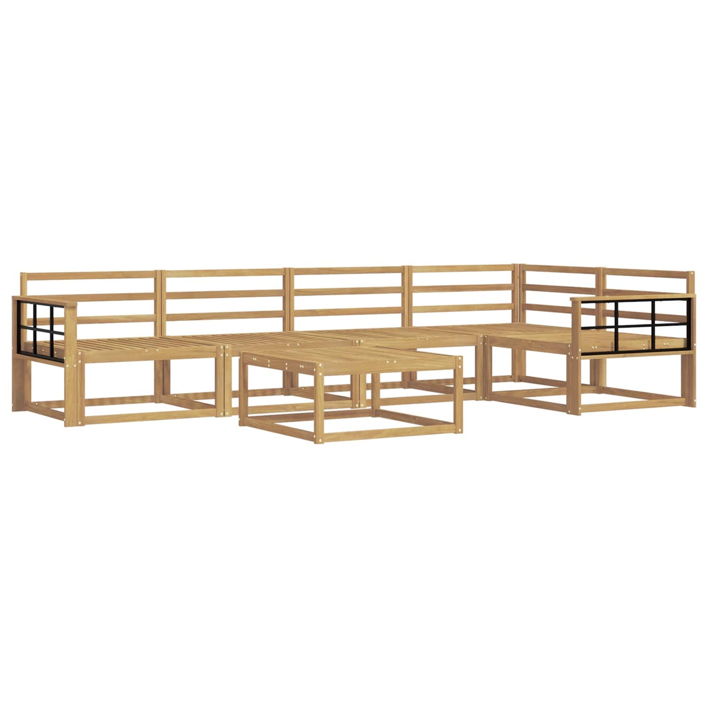 Buiten bankenset 6 pcs Wit 79 x 79 x 37 cm Massief Acaciahout is nu te koop bij PeponiXL, paradijselijk wonen!