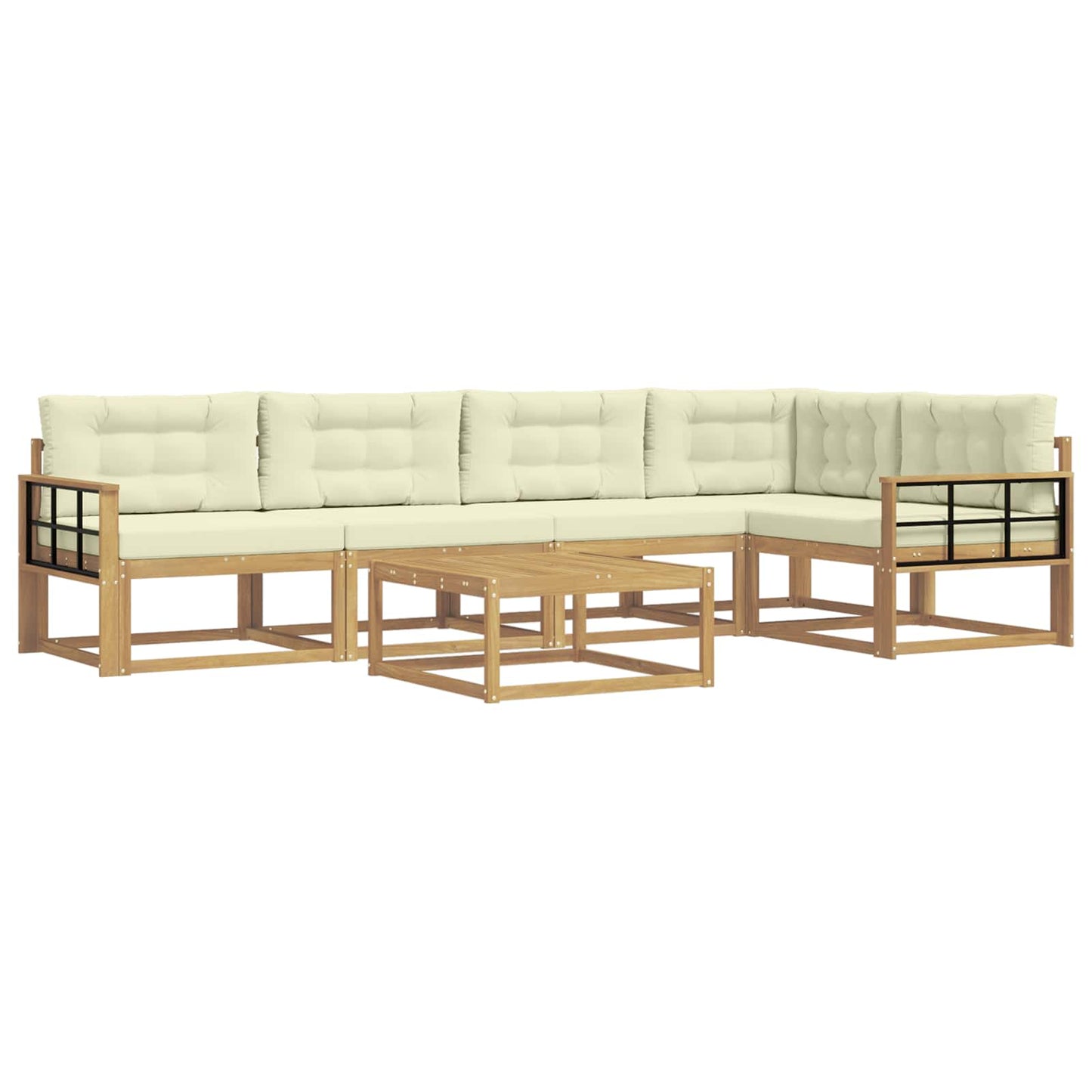 Buiten bankenset 6 pcs Wit en crèmekleurig 79 x 79 x 37 cm is nu te koop bij PeponiXL, paradijselijk wonen!
