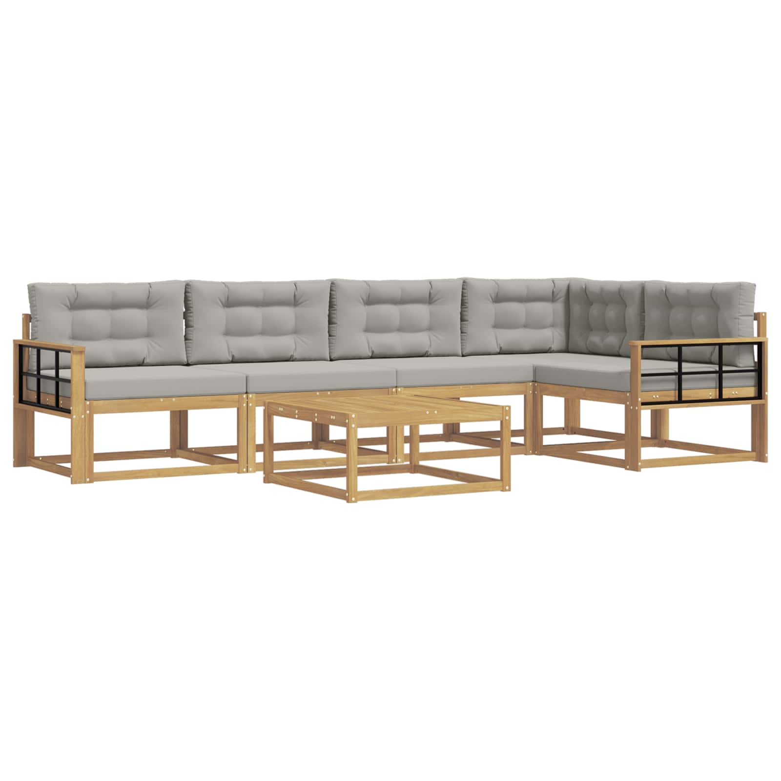 Buiten bankenset 6 pcs Wit en Lichtgrijs 79 x 79 x 37 cm is nu te koop bij PeponiXL, paradijselijk wonen!