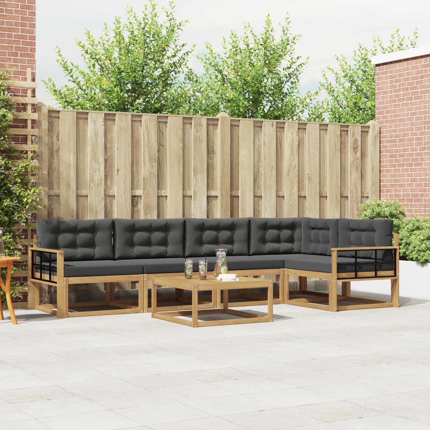 Buiten bankenset 6 pcs Wit en antracietkleurig 79 x 79 x 37 cm is nu te koop bij PeponiXL, paradijselijk wonen!