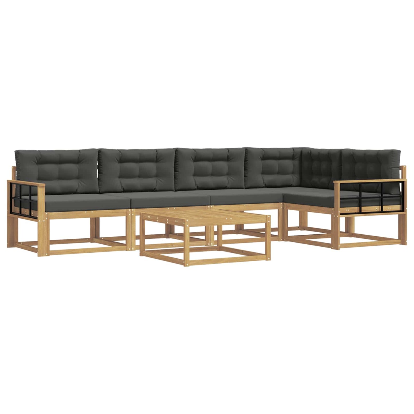 Buiten bankenset 6 pcs Wit en antracietkleurig 79 x 79 x 37 cm is nu te koop bij PeponiXL, paradijselijk wonen!