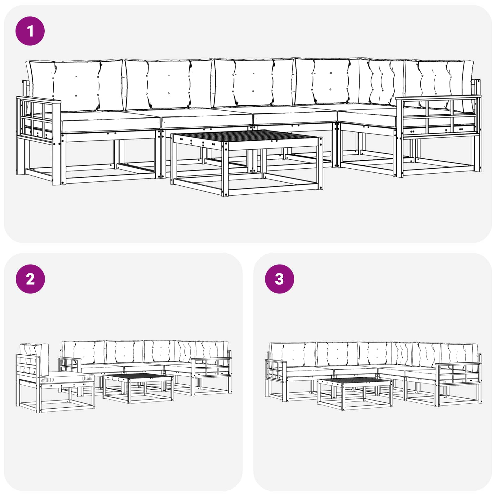 Buiten bankenset 6 pcs Wit en antracietkleurig 79 x 79 x 37 cm is nu te koop bij PeponiXL, paradijselijk wonen!