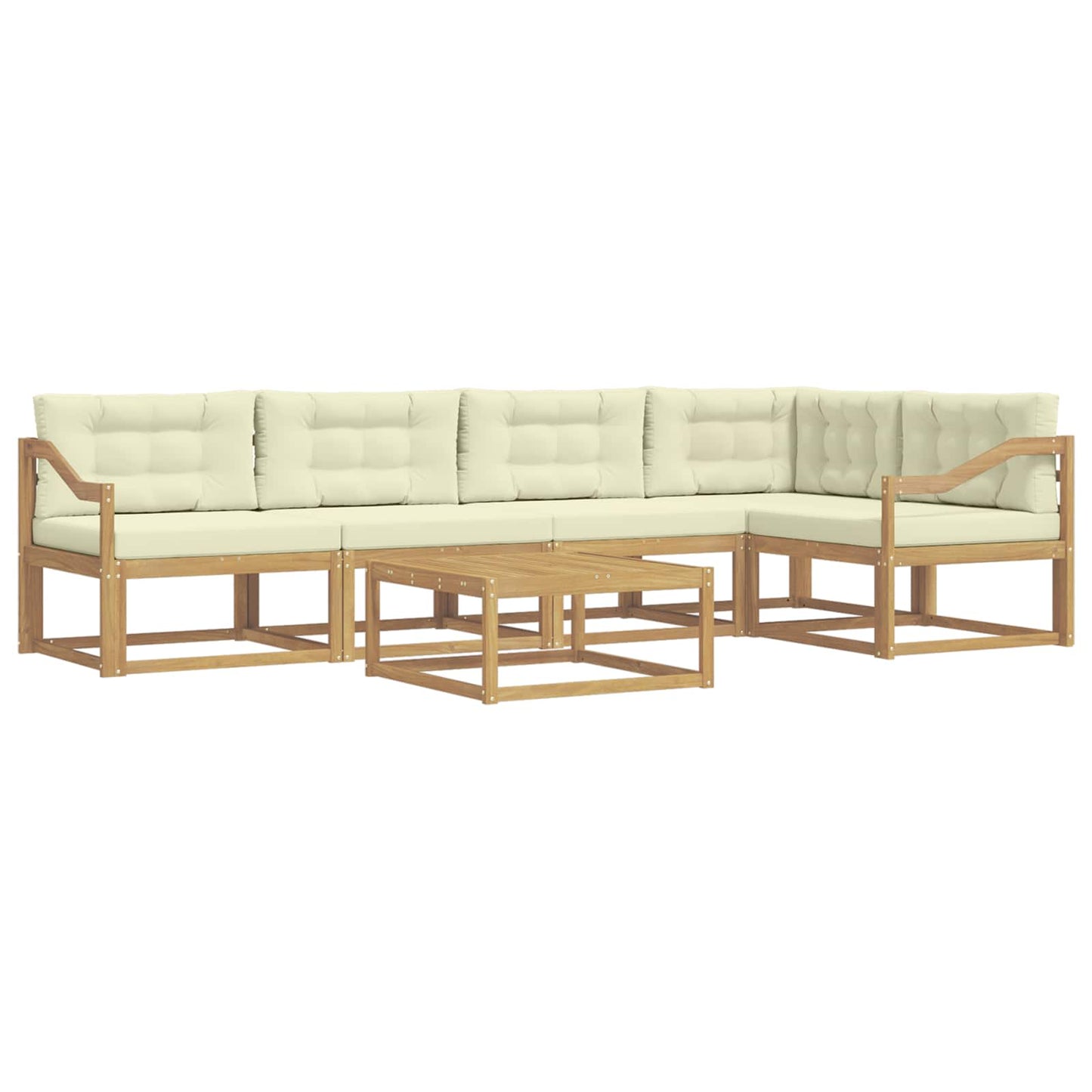 Buiten bankenset 6 pcs Wit en crèmekleurig 79 x 79 x 37 cm is nu te koop bij PeponiXL, paradijselijk wonen!