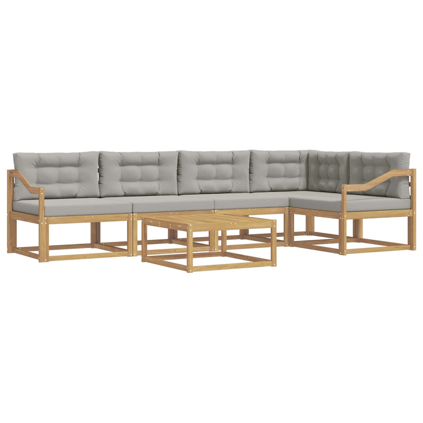Buiten bankenset 6 pcs Wit en Lichtgrijs 79 x 79 x 37 cm is nu te koop bij PeponiXL, paradijselijk wonen!