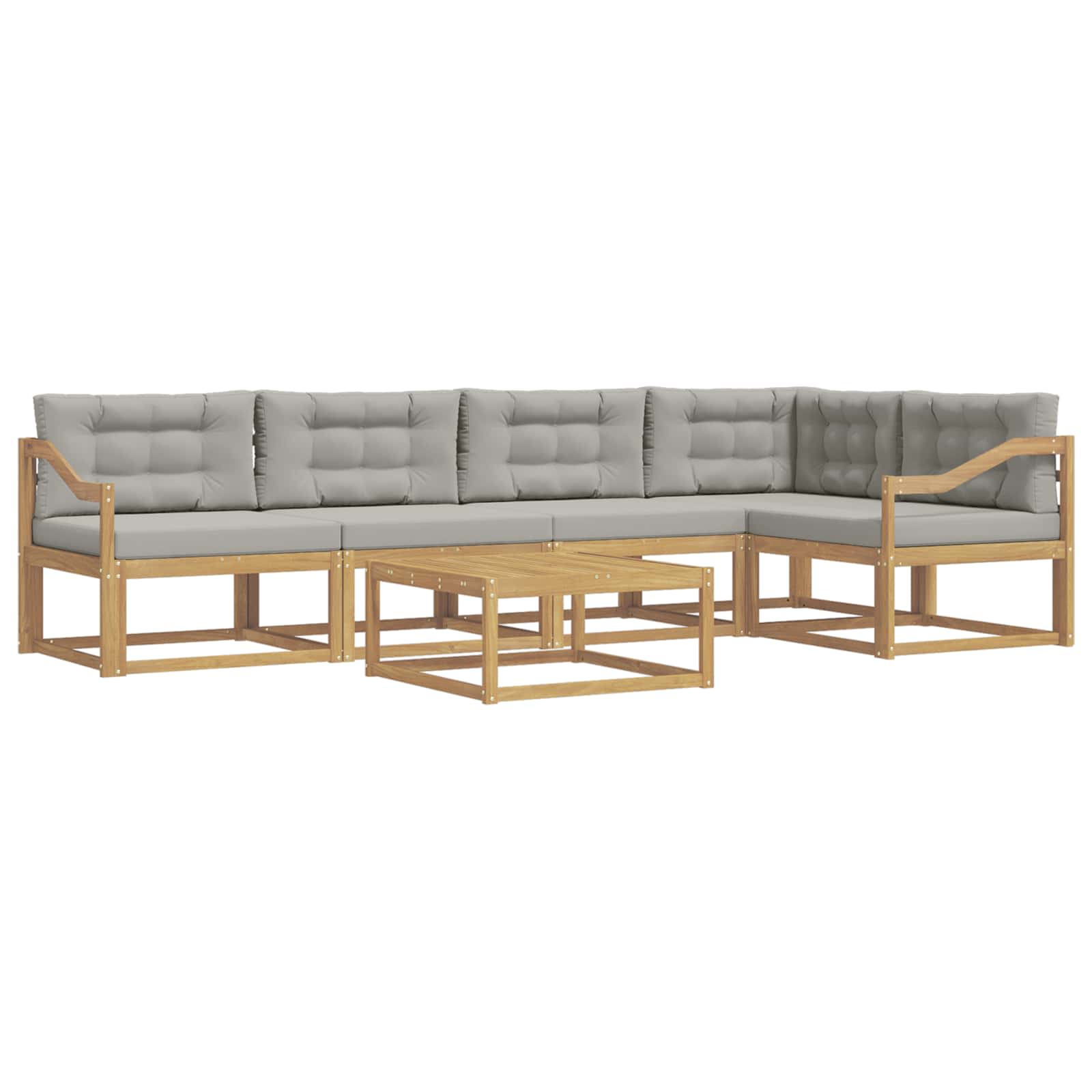 Buiten bankenset 6 pcs Wit en Lichtgrijs 79 x 79 x 37 cm is nu te koop bij PeponiXL, paradijselijk wonen!