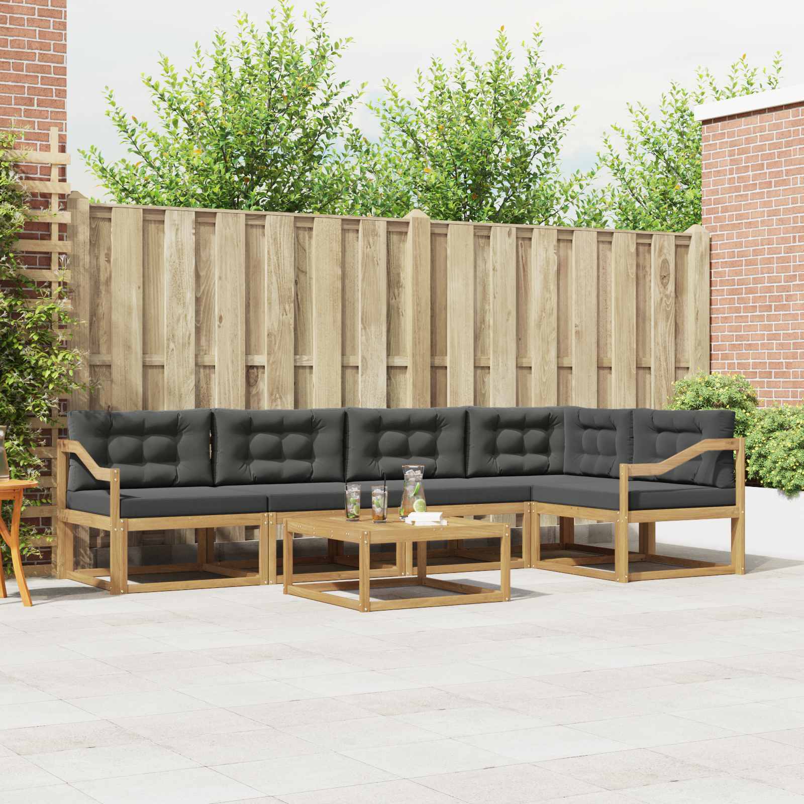 Buiten bankenset 6 pcs Wit en antracietkleurig 79 x 79 x 37 cm is nu te koop bij PeponiXL, paradijselijk wonen!