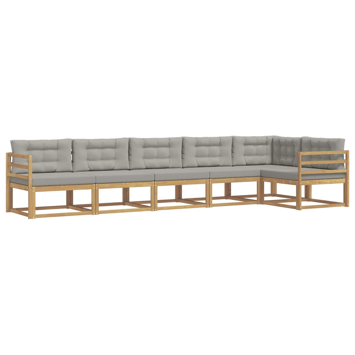 Buiten bankenset met kussen 4 pcs Wit en Lichtgrijs Polyester is nu te koop bij PeponiXL, paradijselijk wonen!