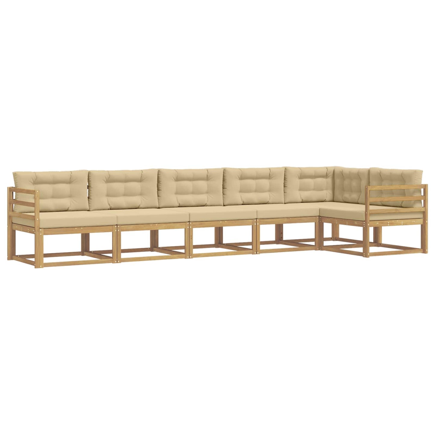 Buiten bankenset met kussen 4 pcs Wit en Beige Polyester is nu te koop bij PeponiXL, paradijselijk wonen!
