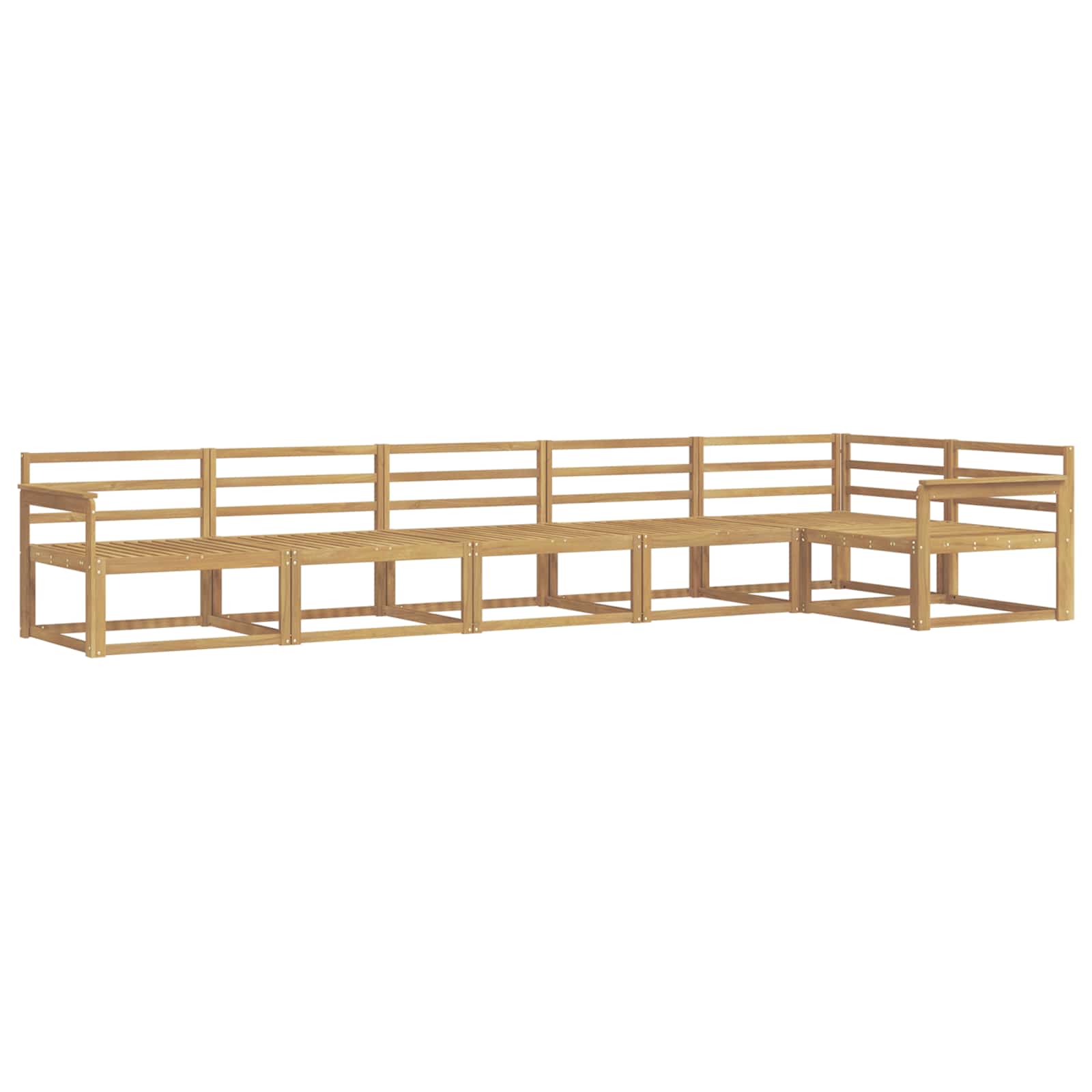 Buiten bankenset 6 pcs Wit 406 x 168,5 x 73 cm is nu te koop bij PeponiXL, paradijselijk wonen!