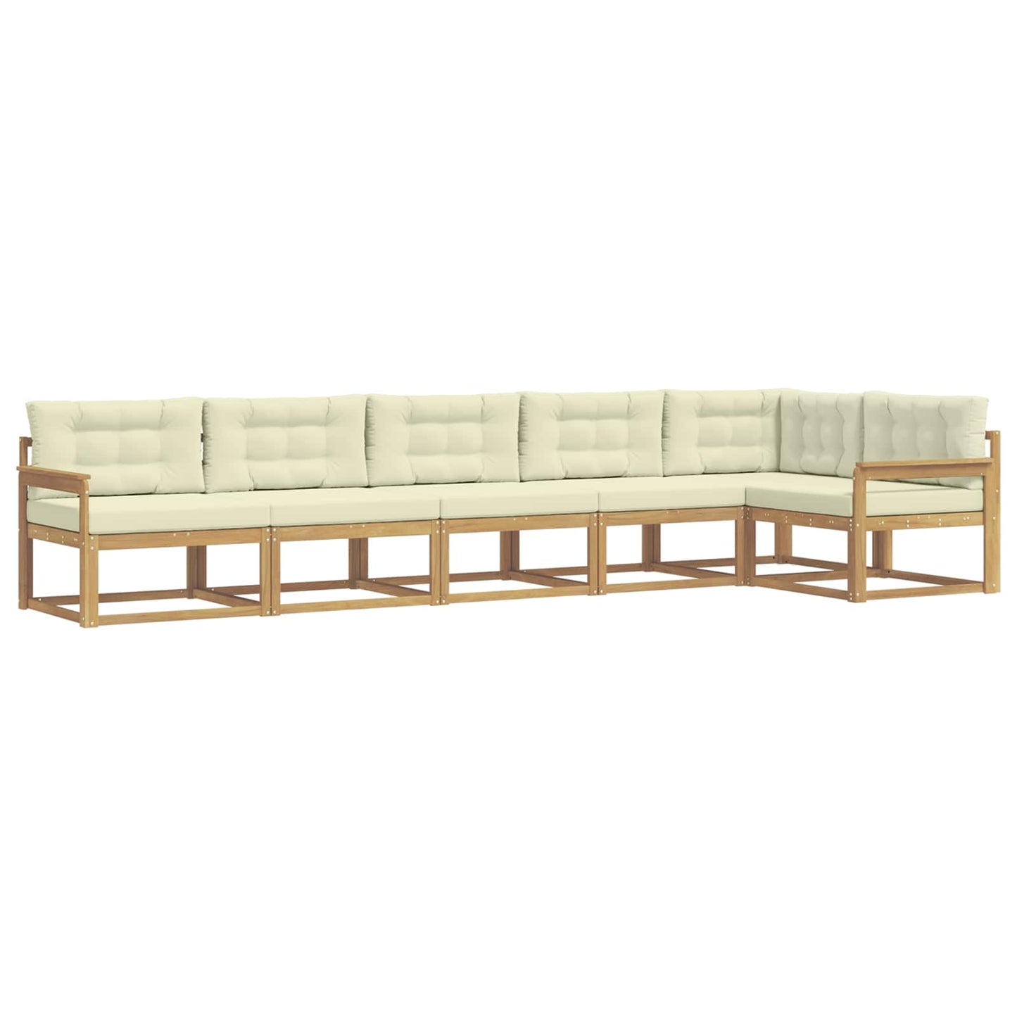 Buiten bankenset met kussen 4 pcs Wit en crèmekleurig Polyester is nu te koop bij PeponiXL, paradijselijk wonen!