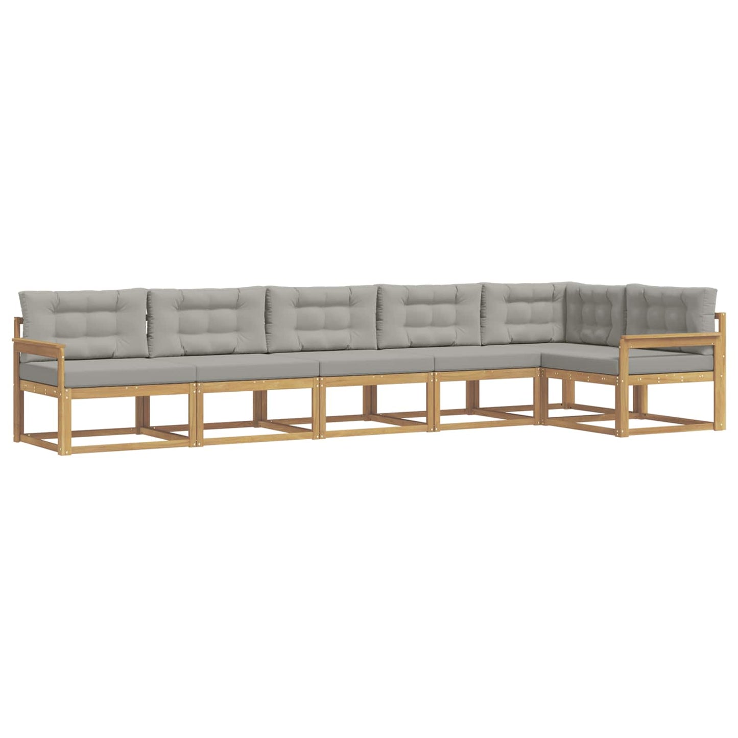 Buiten bankenset met kussen 4 pcs Wit en Lichtgrijs Polyester is nu te koop bij PeponiXL, paradijselijk wonen!