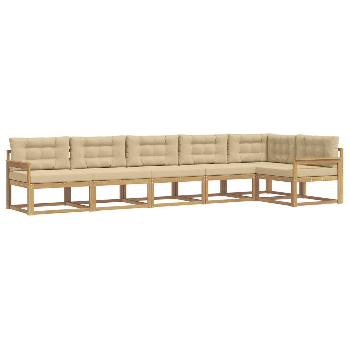 Buiten bankenset met kussen 4 pcs Wit en Beige Polyester is nu te koop bij PeponiXL, paradijselijk wonen!