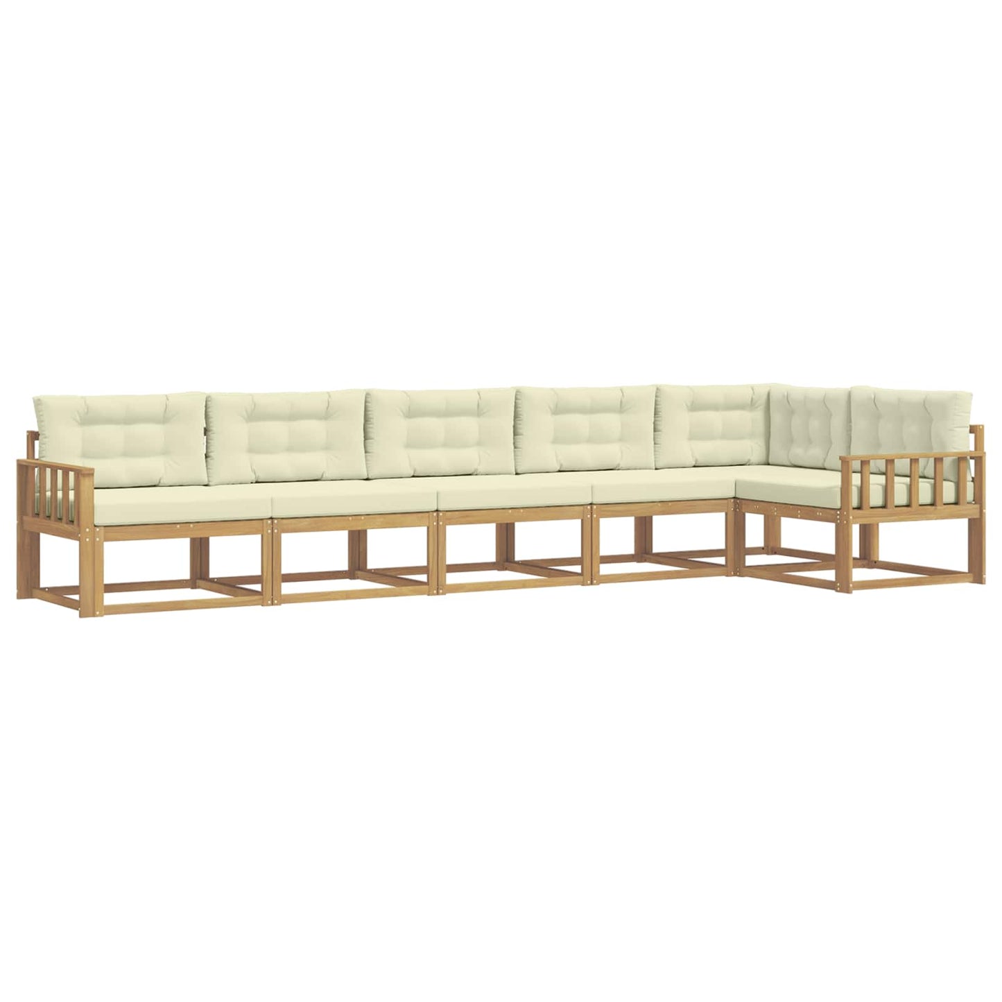 Buiten bankenset met kussen 4 pcs Wit en crèmekleurig Polyester is nu te koop bij PeponiXL, paradijselijk wonen!